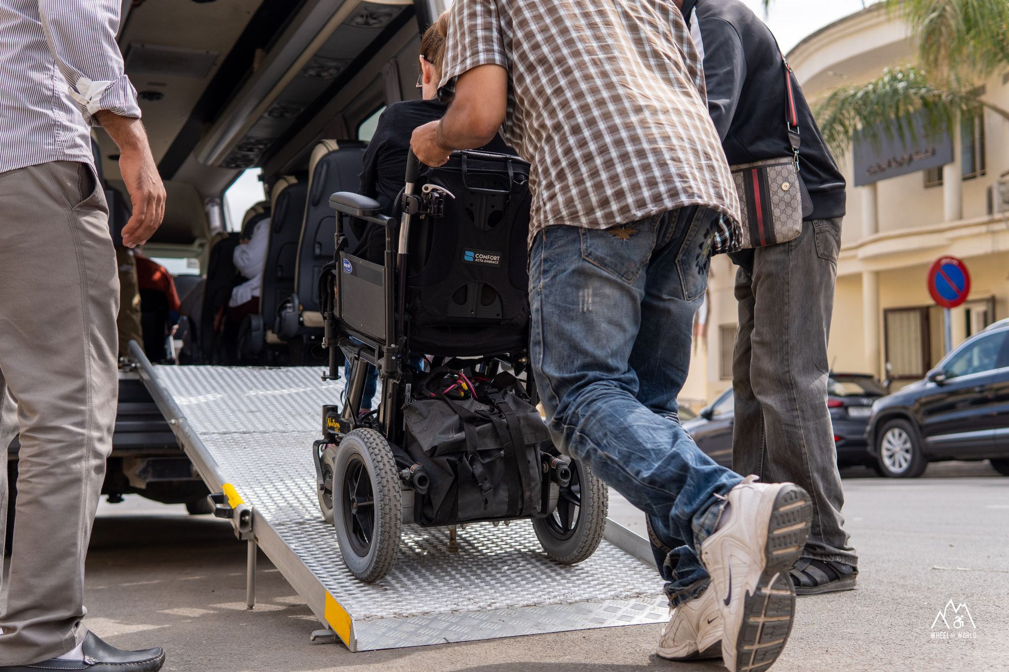 Accessible van equipped with a ramp for easy wheelchair access