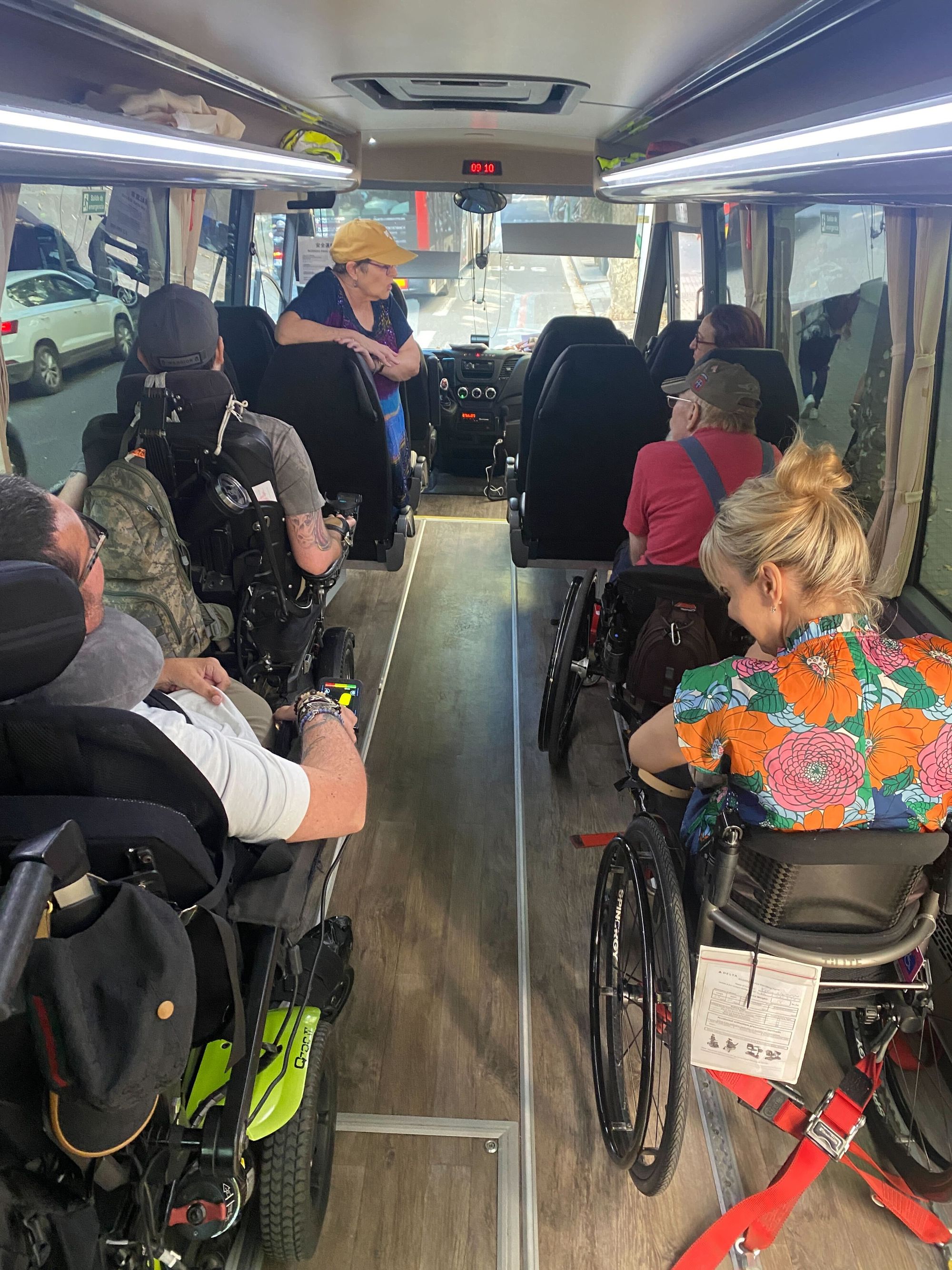 Accessible transportation van in Spain, traveling with Wheel the World