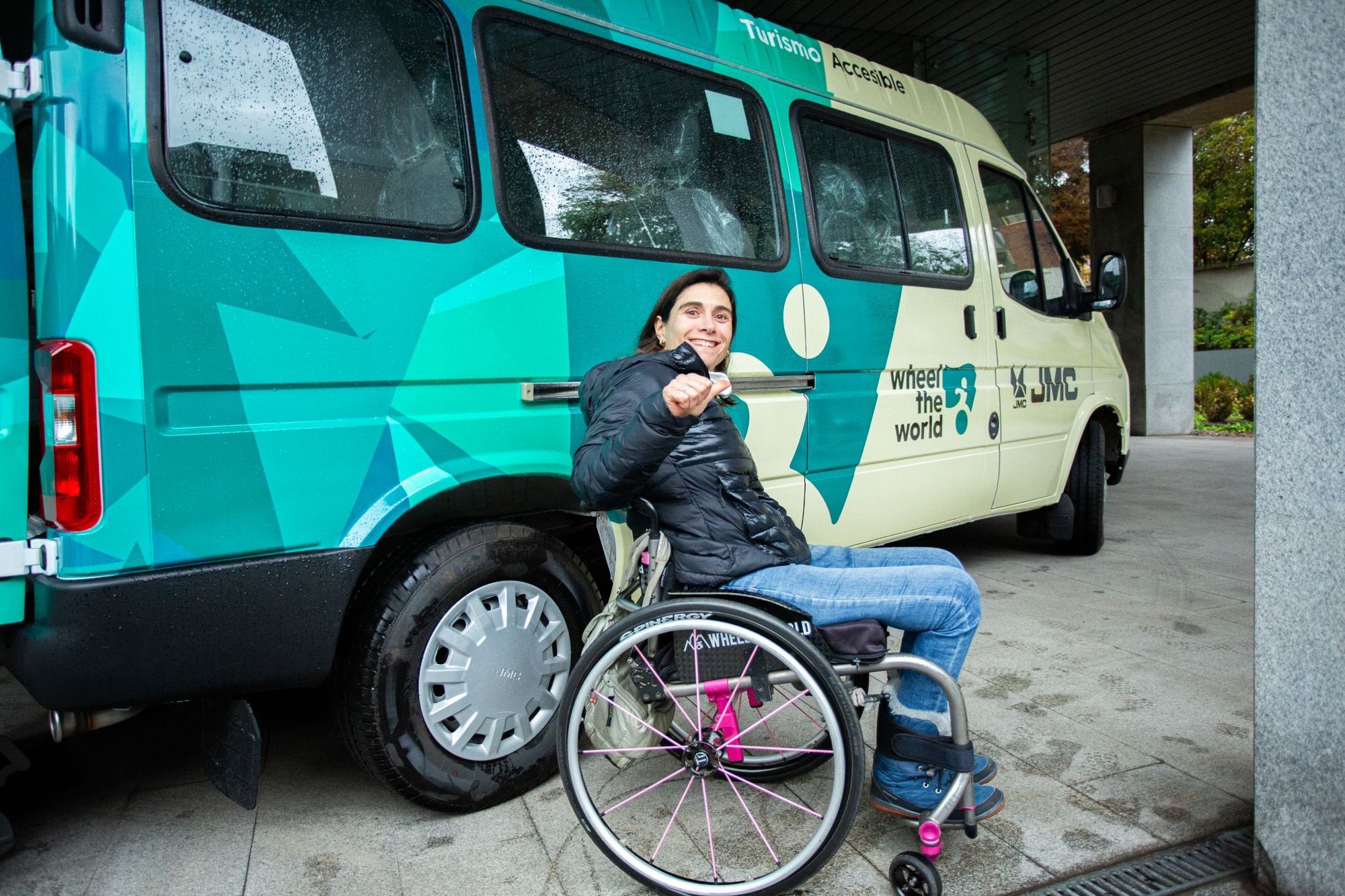 Accessible van with ramp access