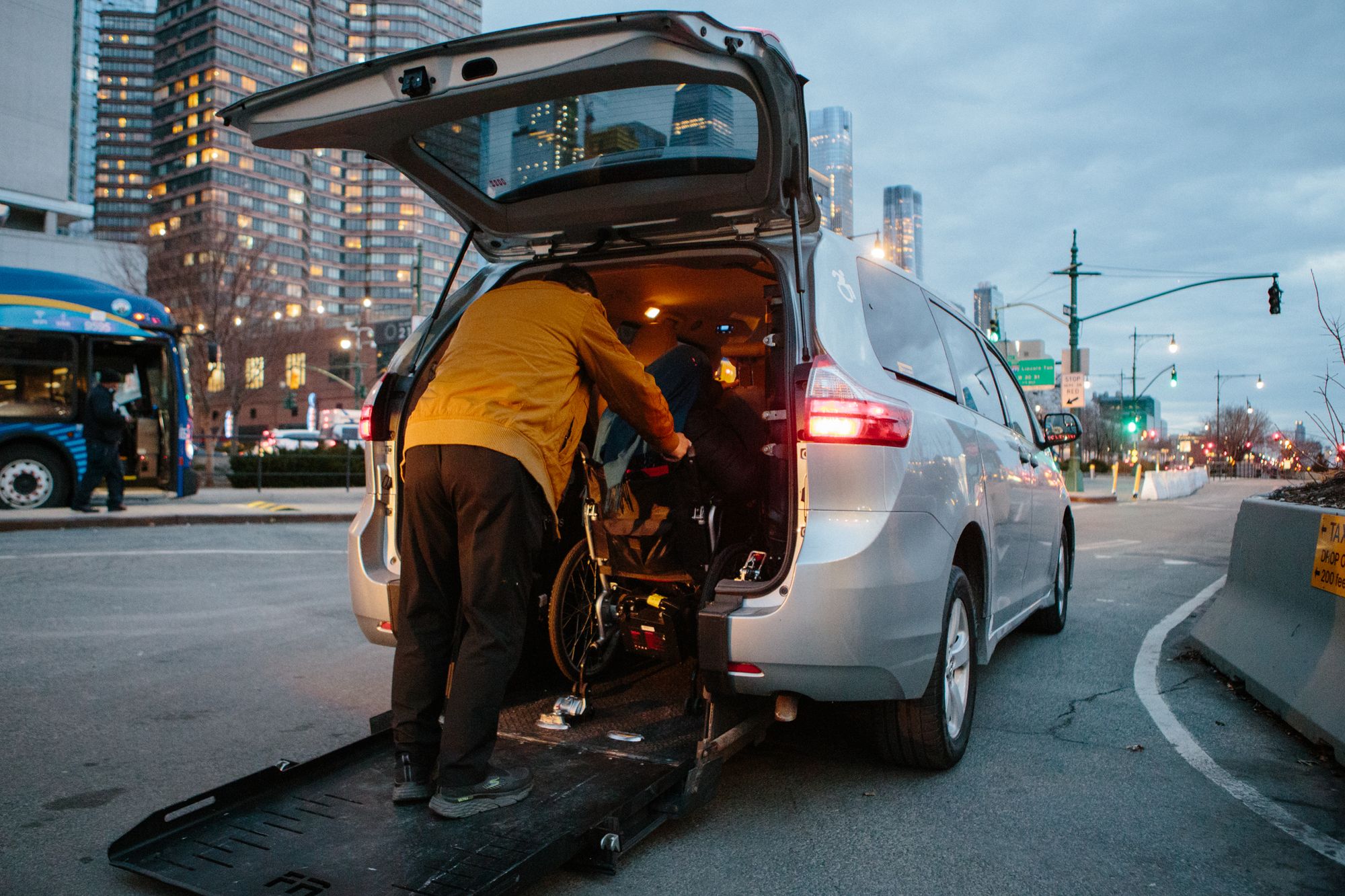 Wheelchair accessible taxi with a ramp for easy access