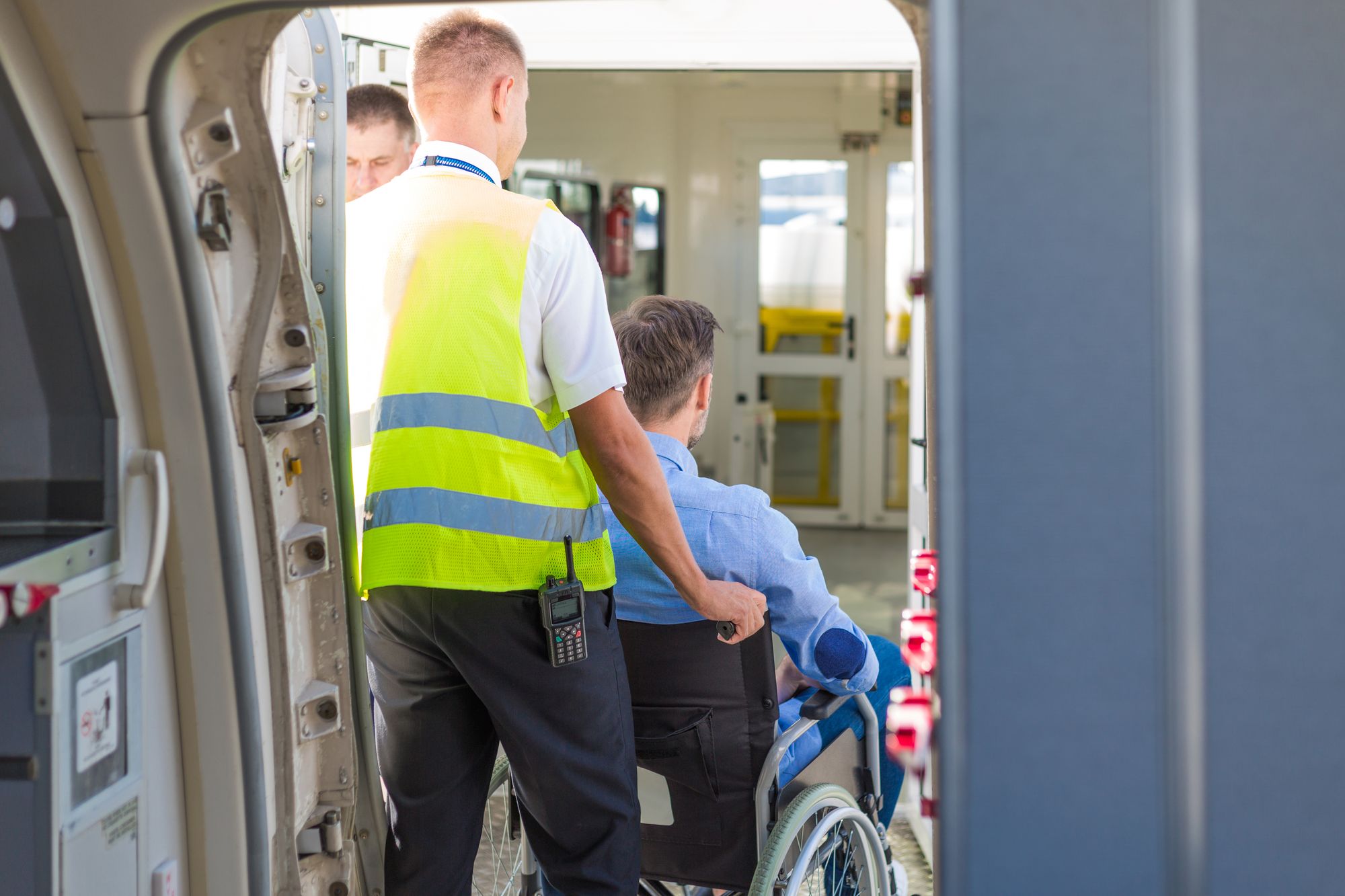 Wheelchair travel practices at the airport include protecting your wheelchair by stowing it in-cabin.