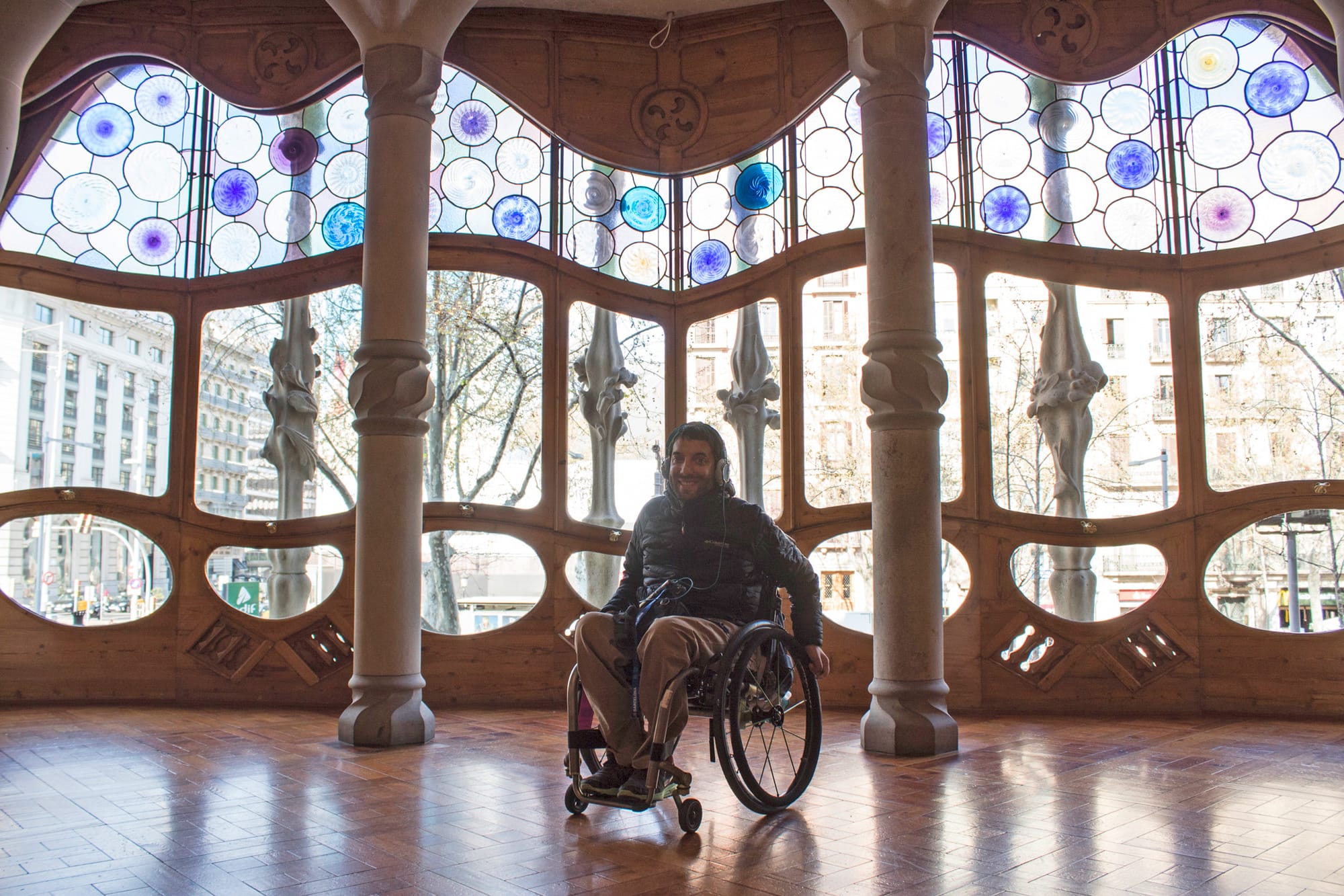 Wheelchair users at Casa Batllo in Barcelona
