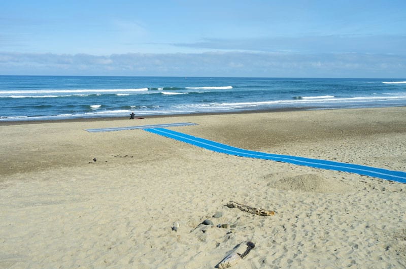 Accessible beach mats at D River State Recreation Site in Lincoln City