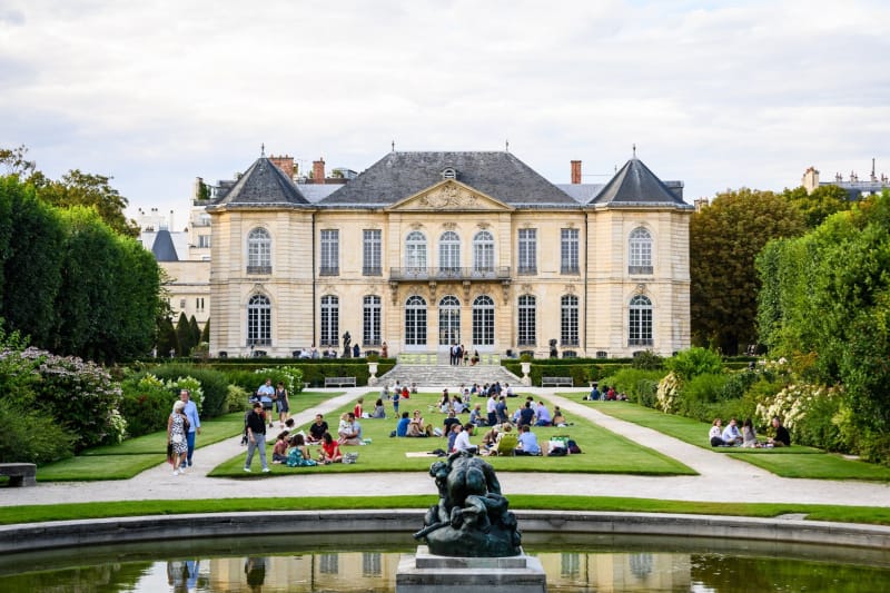 The Rodin Museum in Paris - building, grounds, and statue