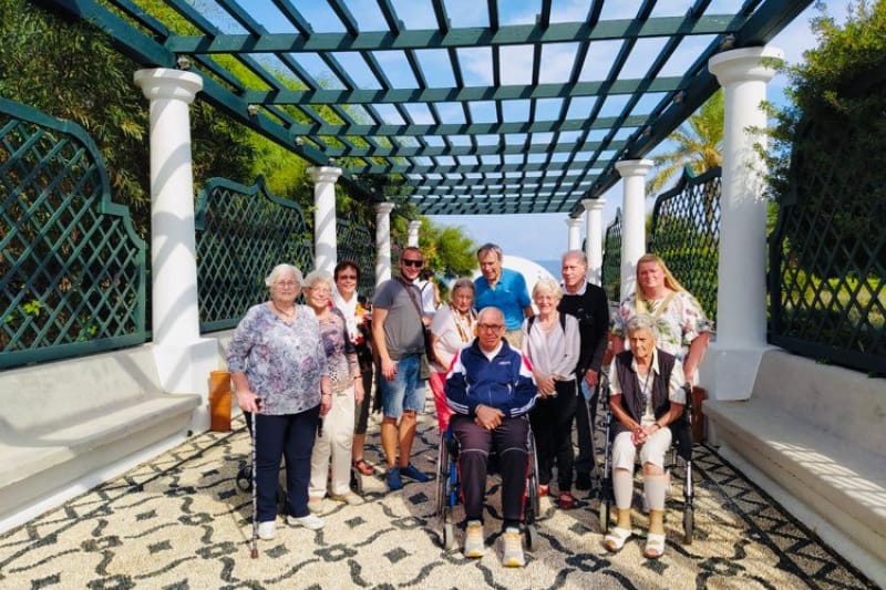 Group of disabled people on an accessible tour in Athens, Greece