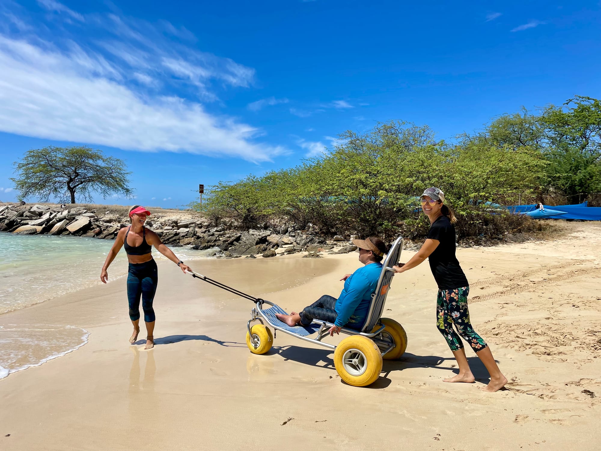 Mobi beach wheelchairs are perfect for going into the water