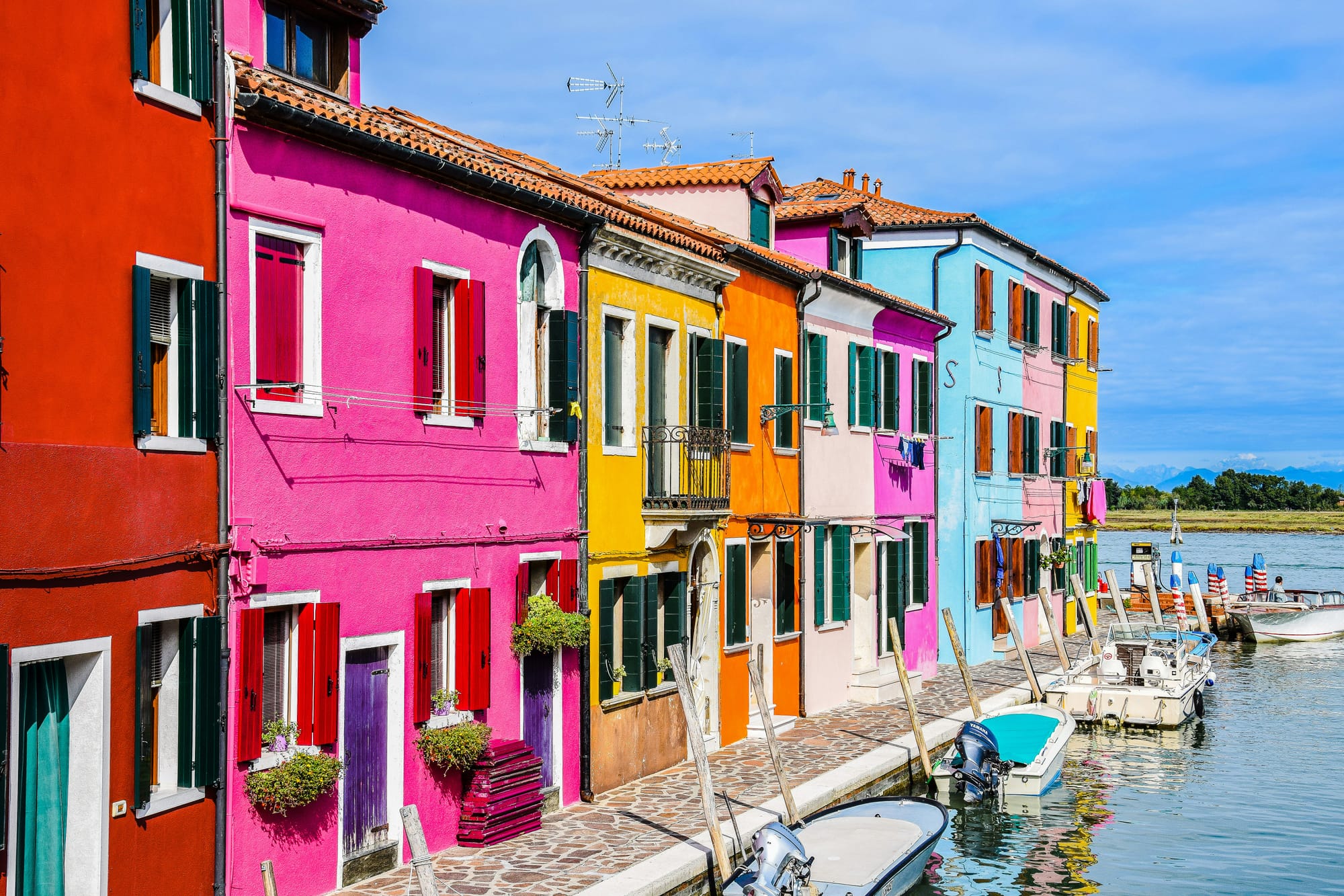 colorful buildings in Burano Island near Venice