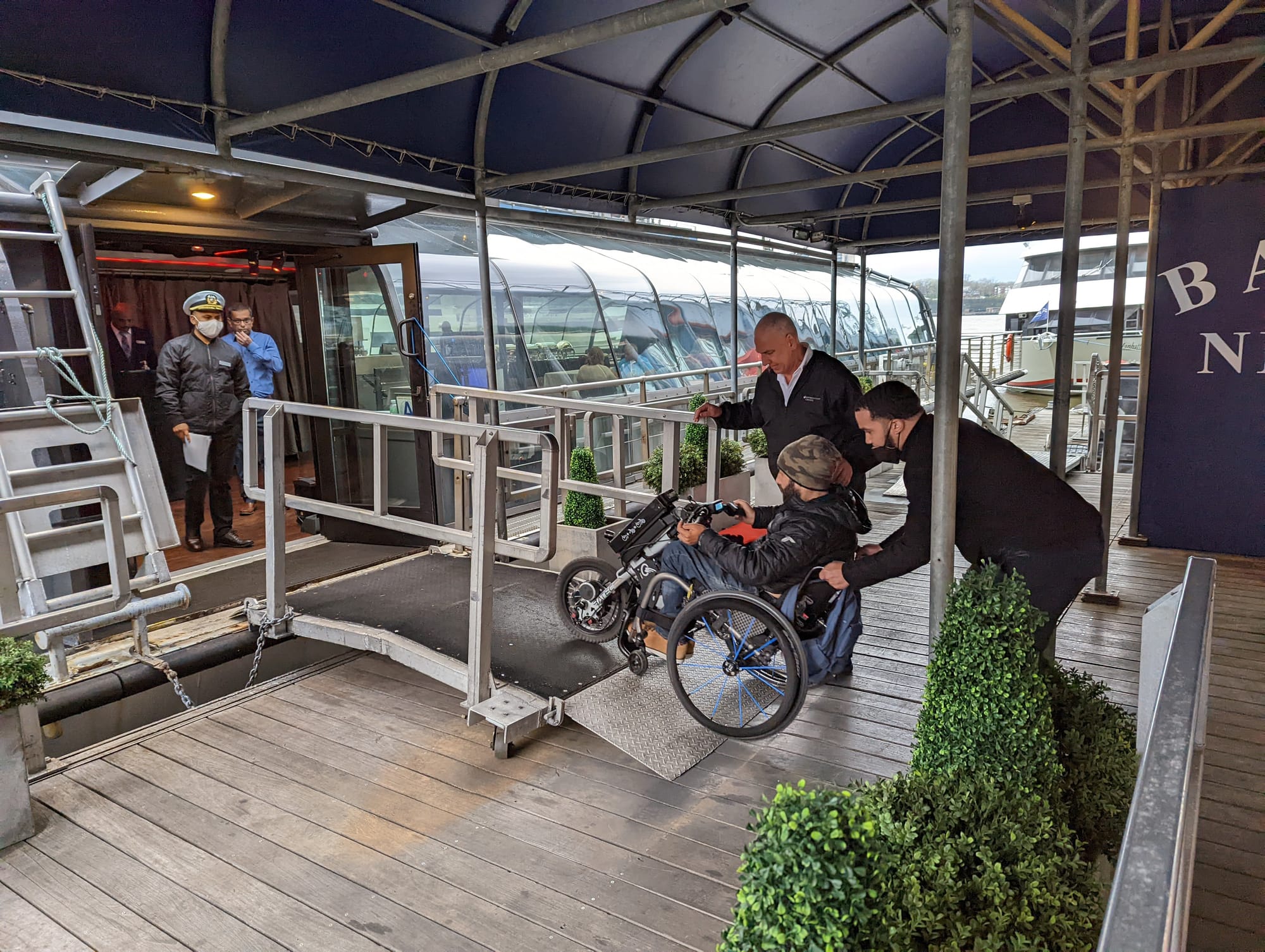 Wheelchair ramp onto the dinner cruise in NYC