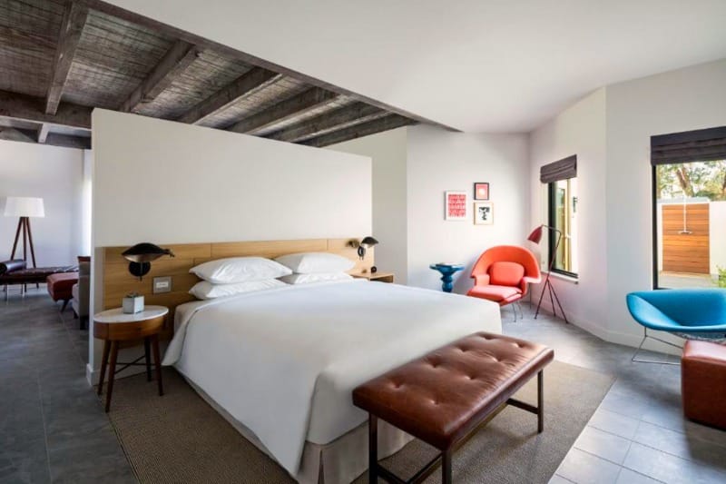 Accessible room with low bed height at Andaz Scottsdale Resort & Bungalows