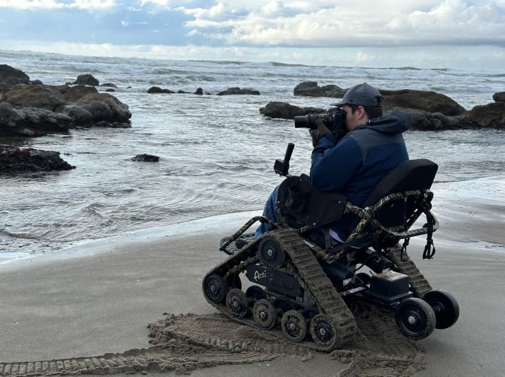 Track wheelchair in Gold Beach, Oregon