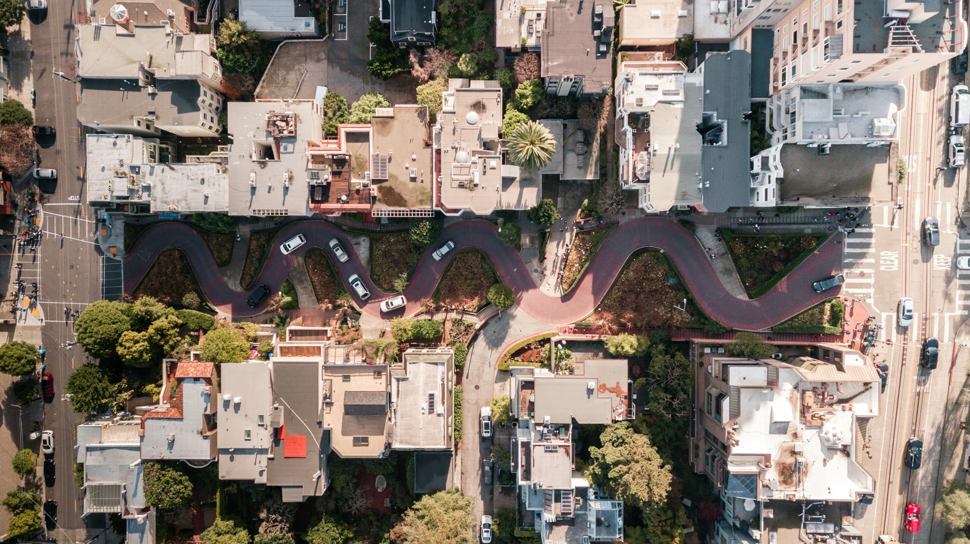 Arial view of Lombard Street, San Francisco