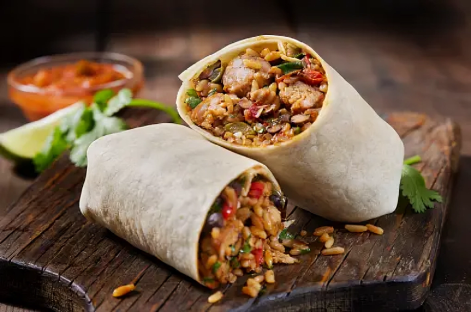 Burrito with lots of fillings