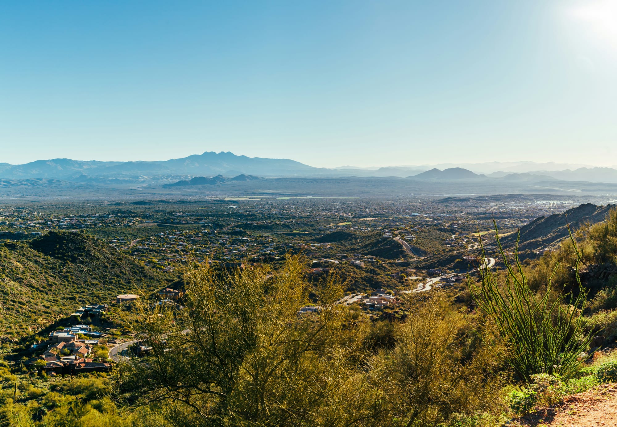 View of Scottsdale, Arizona with mountains in the background