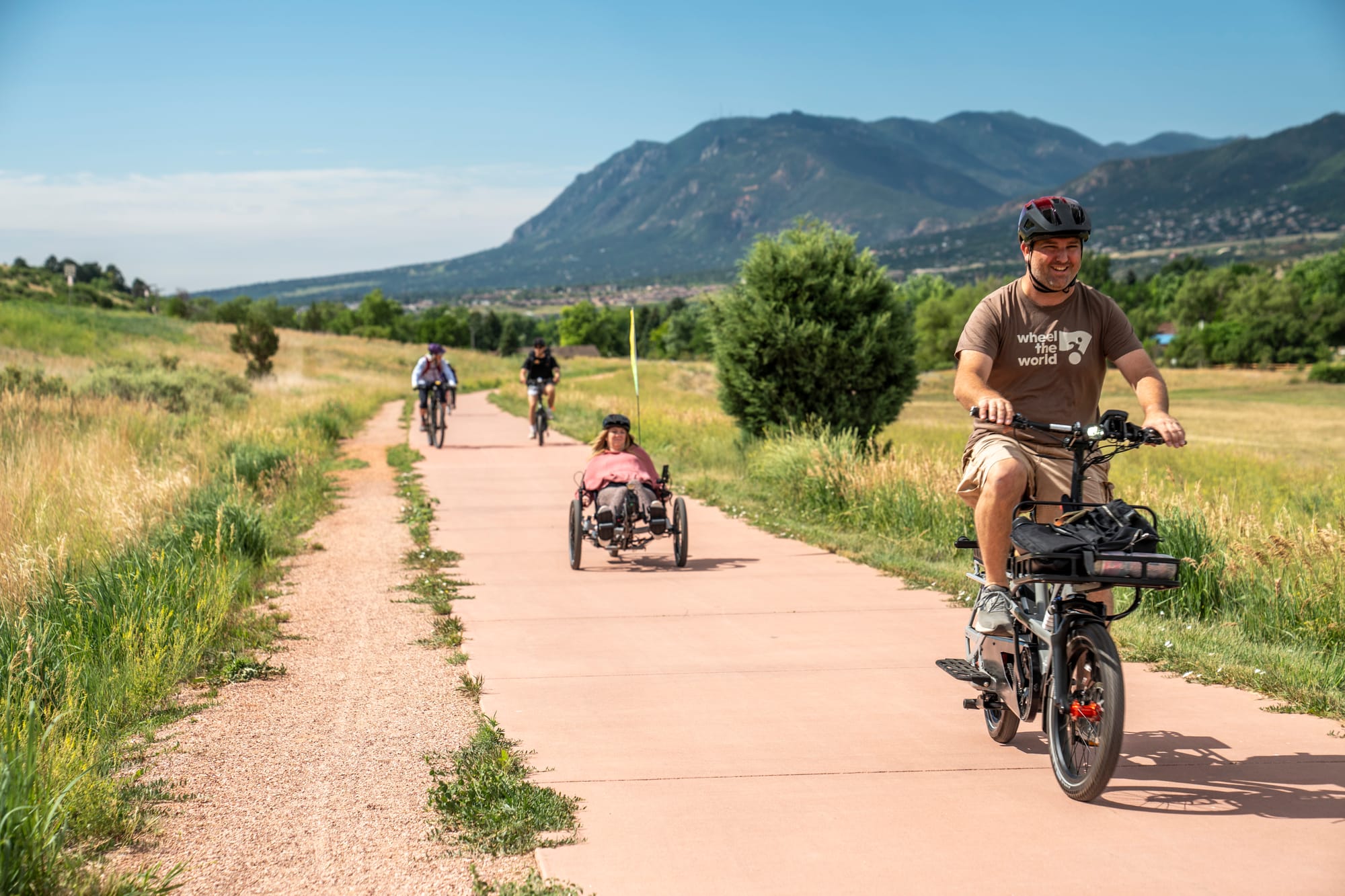 Adaptive cyclists on accessible trails in Colorado Springs