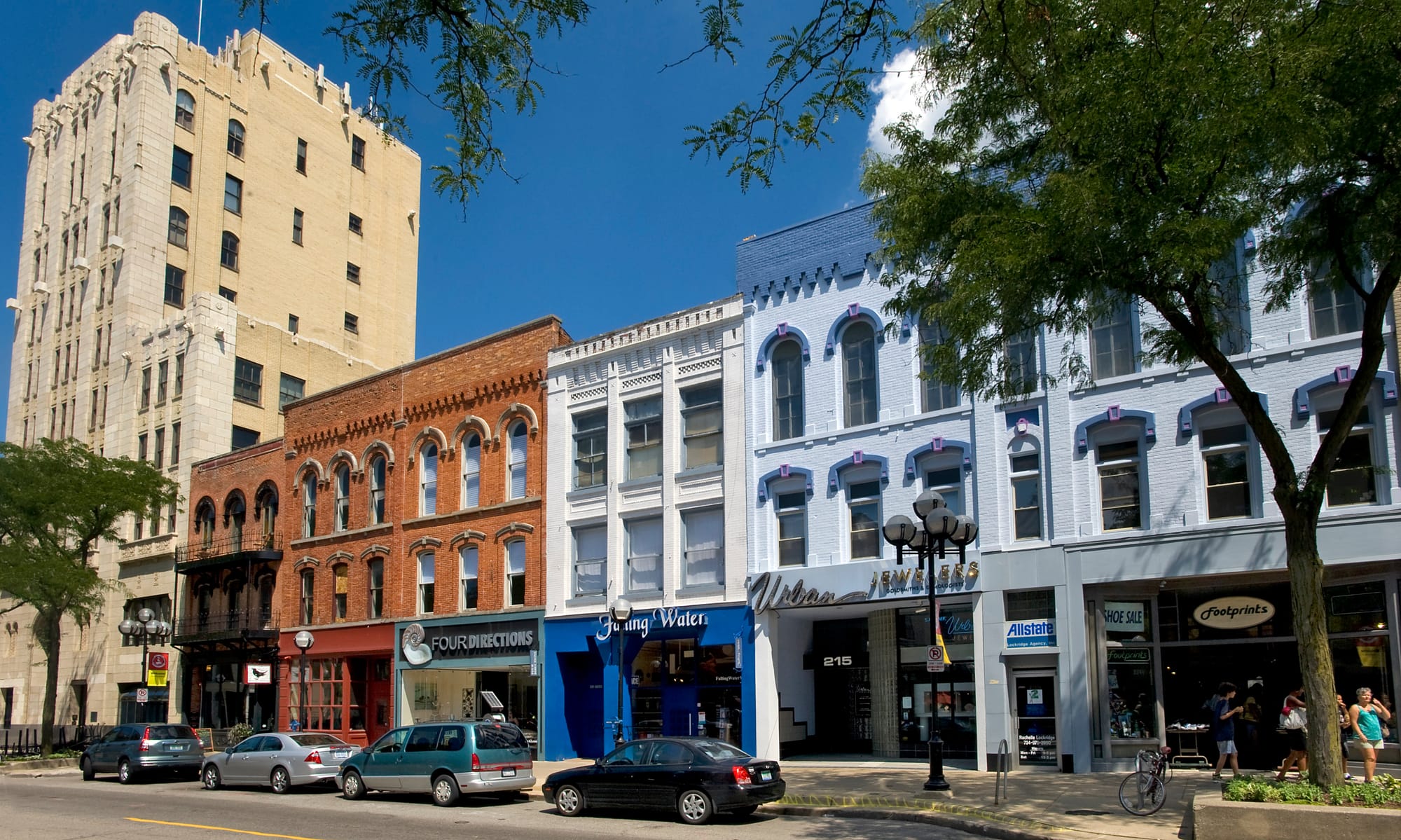 Shops on Main Street in Ann Arbor, Michigan