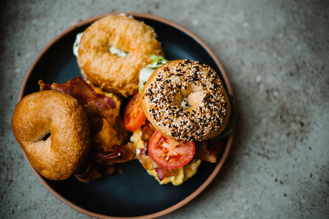 Bagel sandwiches at Factory Coffee in Kalamazoo