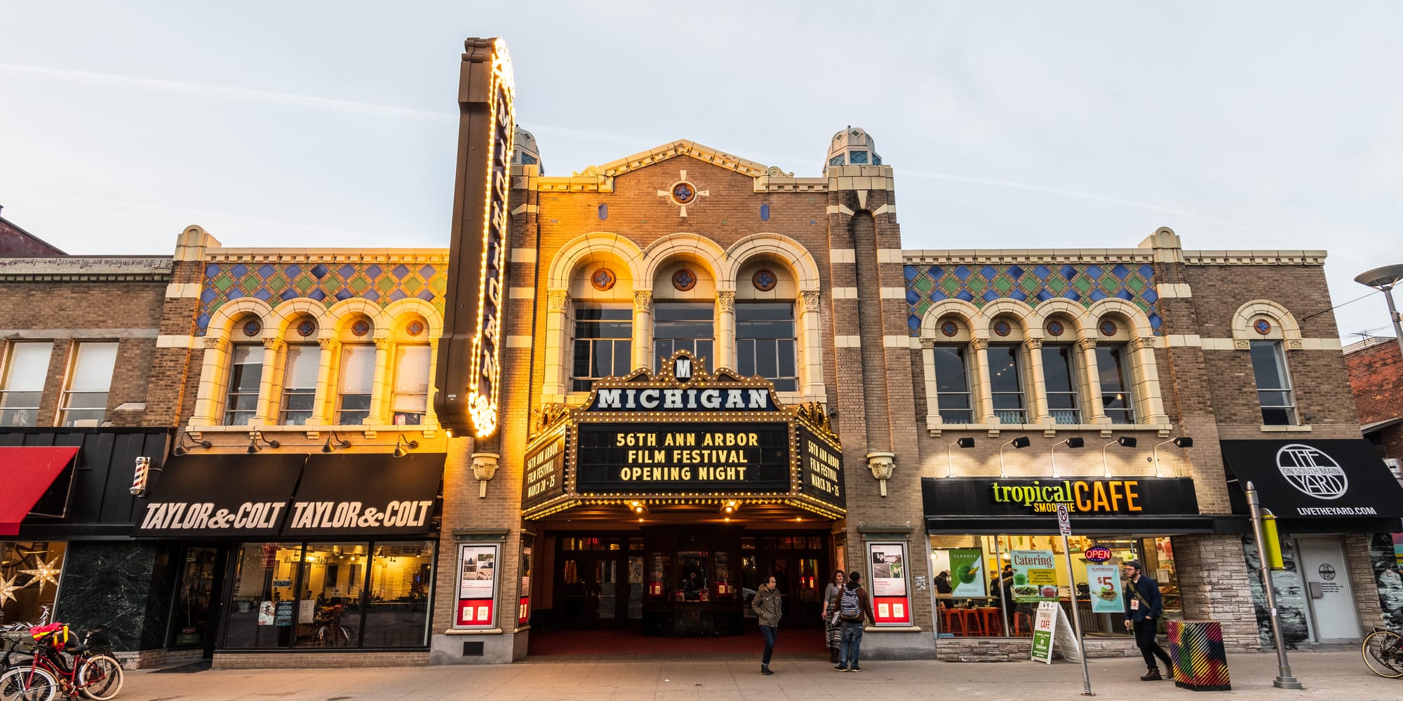 Outside of the Michigan Theater in downtown Ann Arbor