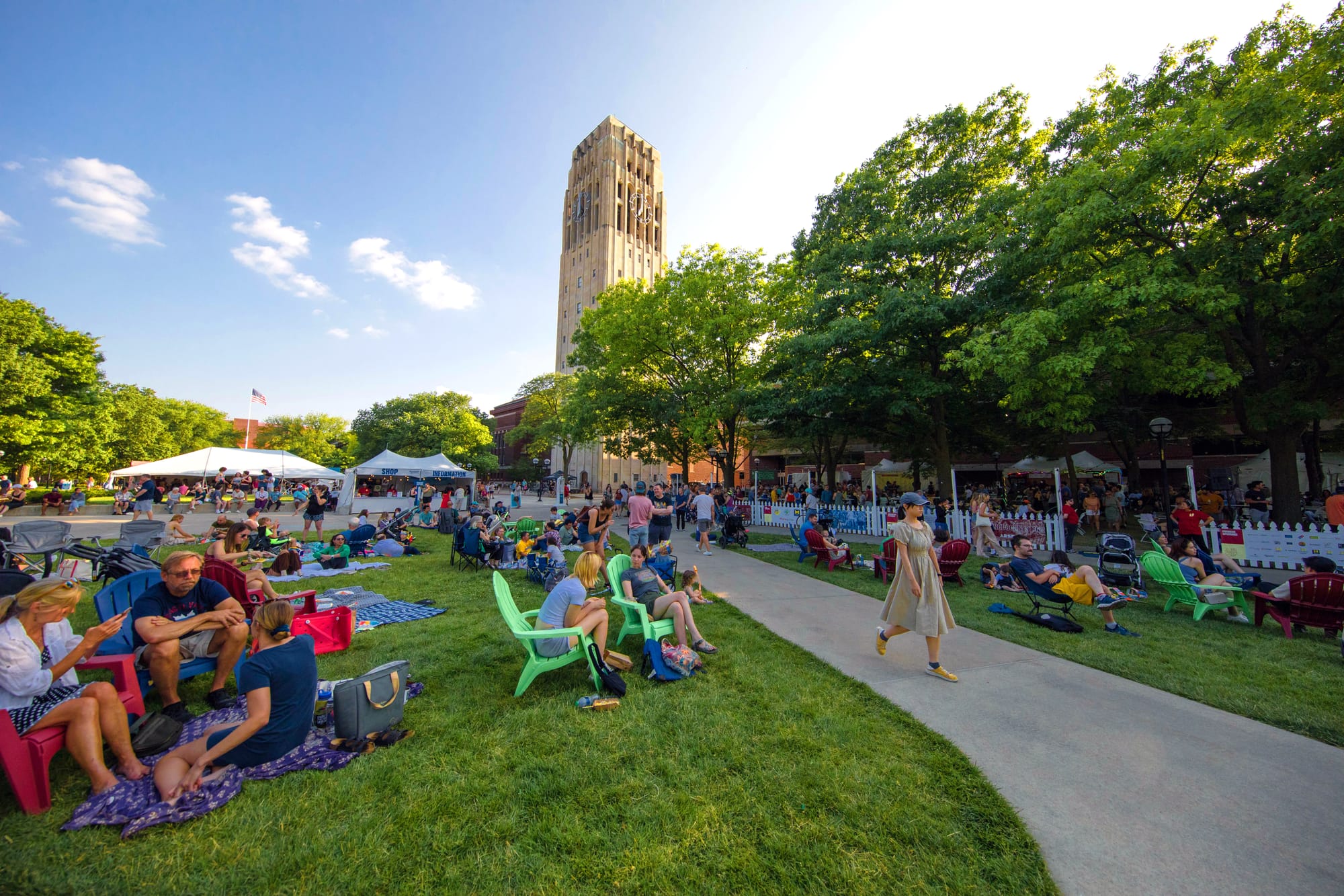 People enjoying the Summer Festival in Ann Arbor, Michigan