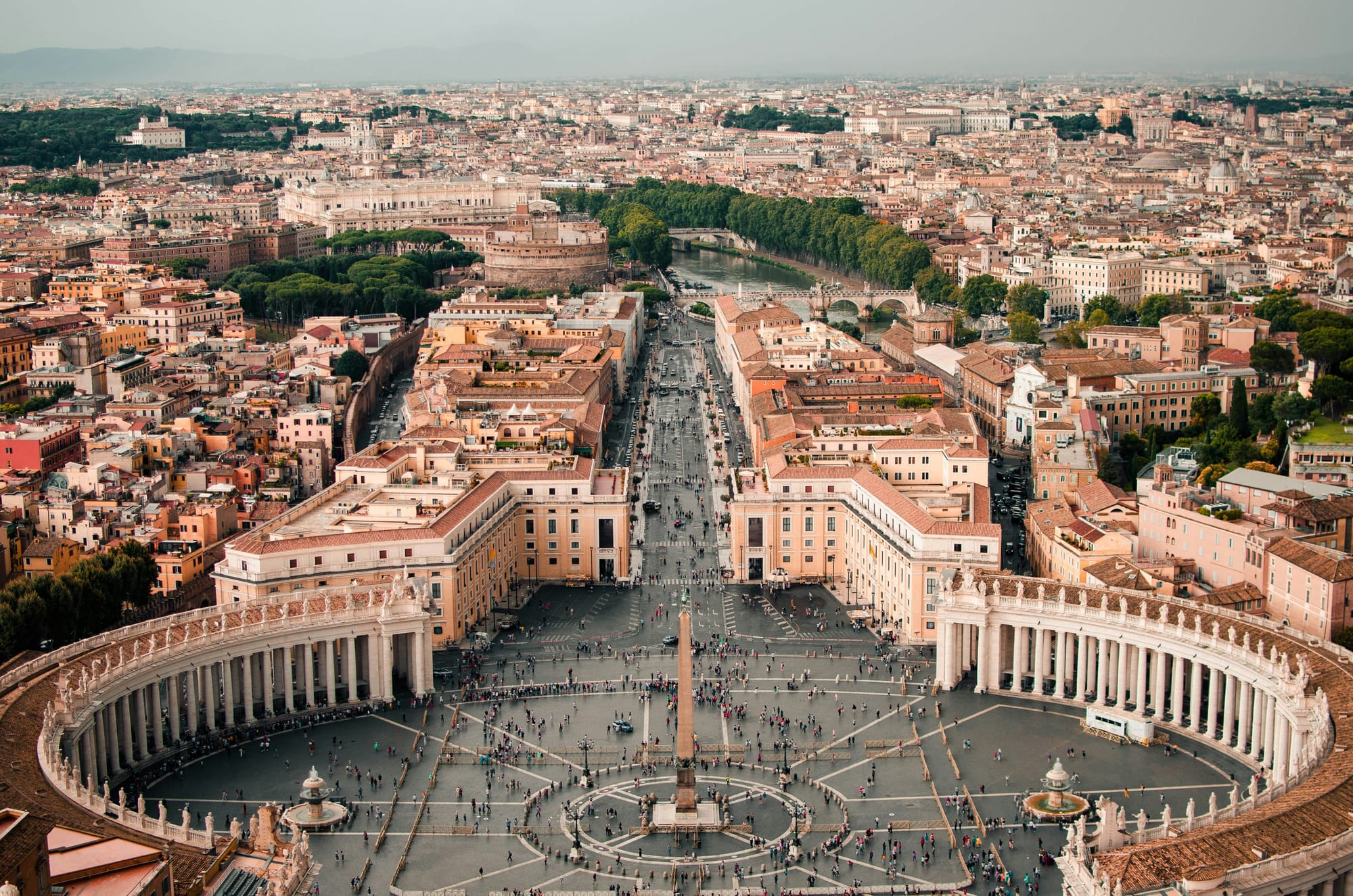 Arial view of the Vatican City near Rome, Italy