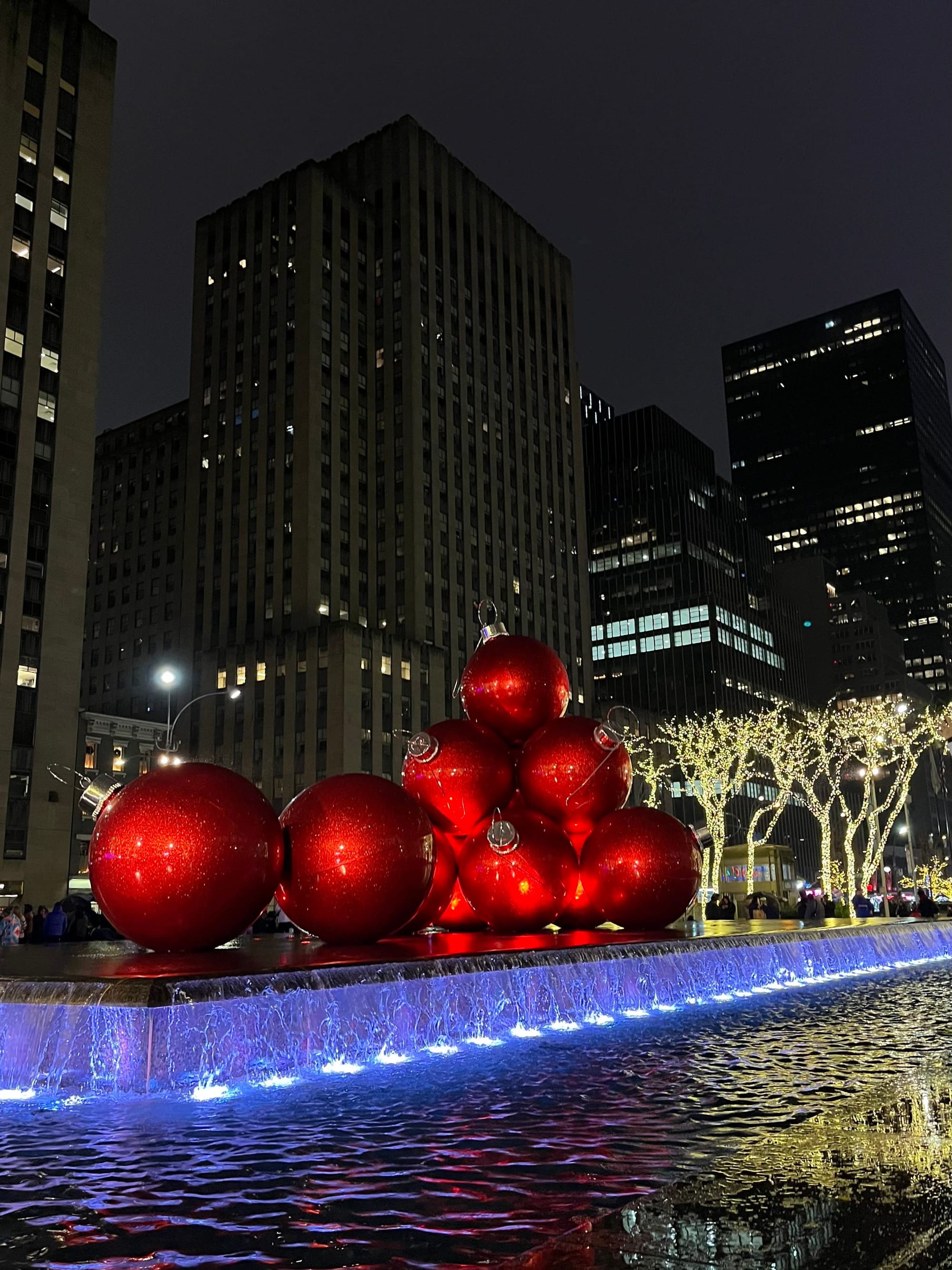 Big ornaments in NYC for Christmas festivities