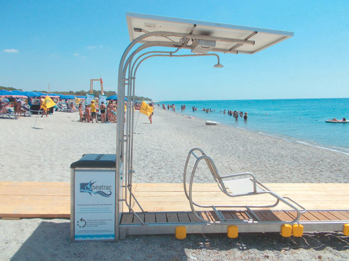 Seatrac chairs in Greece give people with disabilities way to get into the ocean