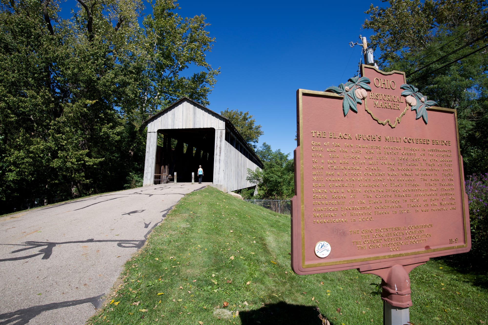 Accessible pathways at Pughs Mill Covered Bridge in Butler County 