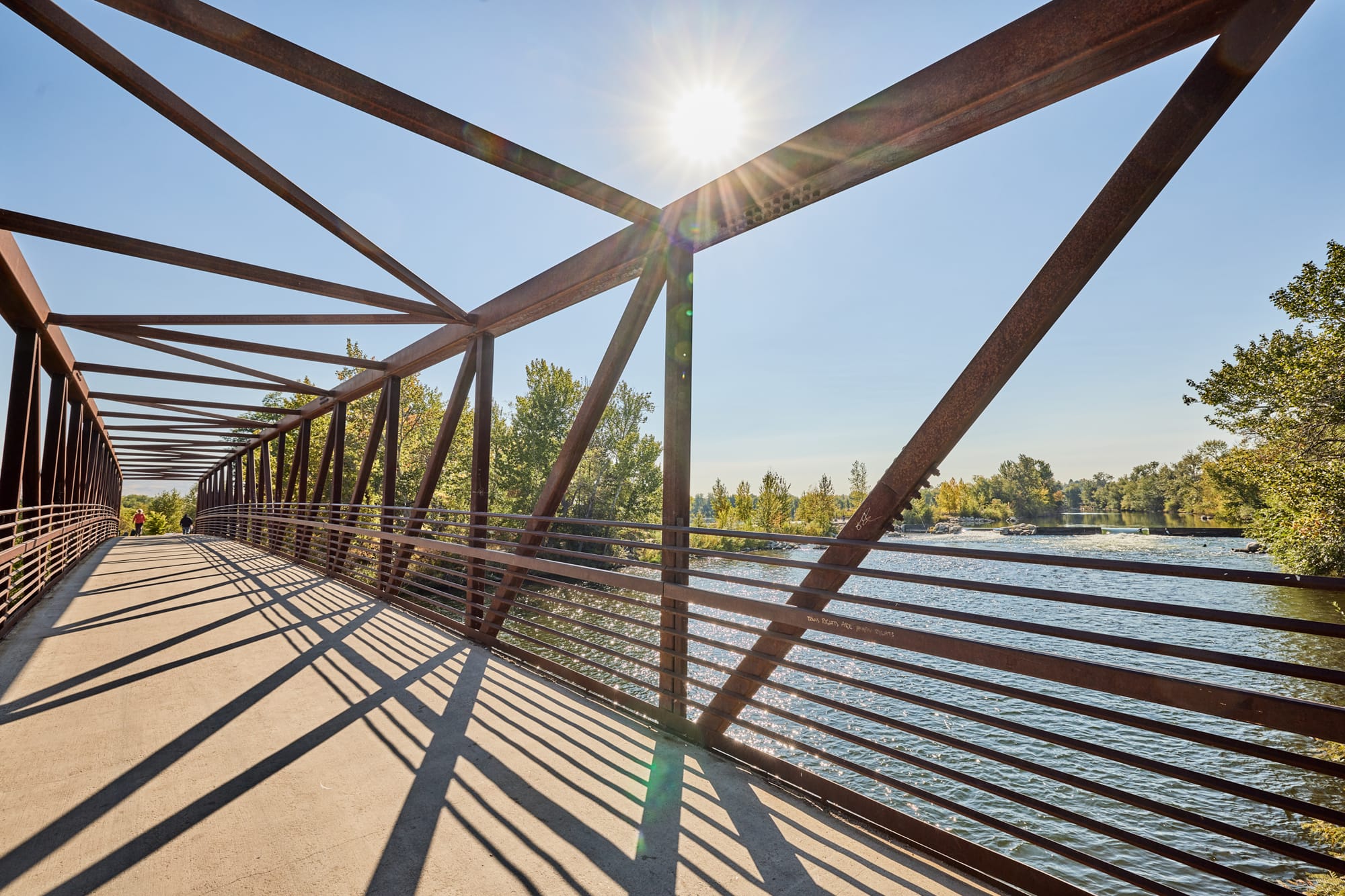 Boise Bridge connected to the greenbelt river trail