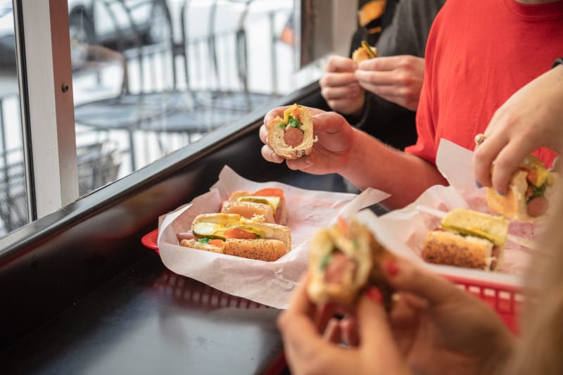 Chicago style hot dog from a culinary tour of the city