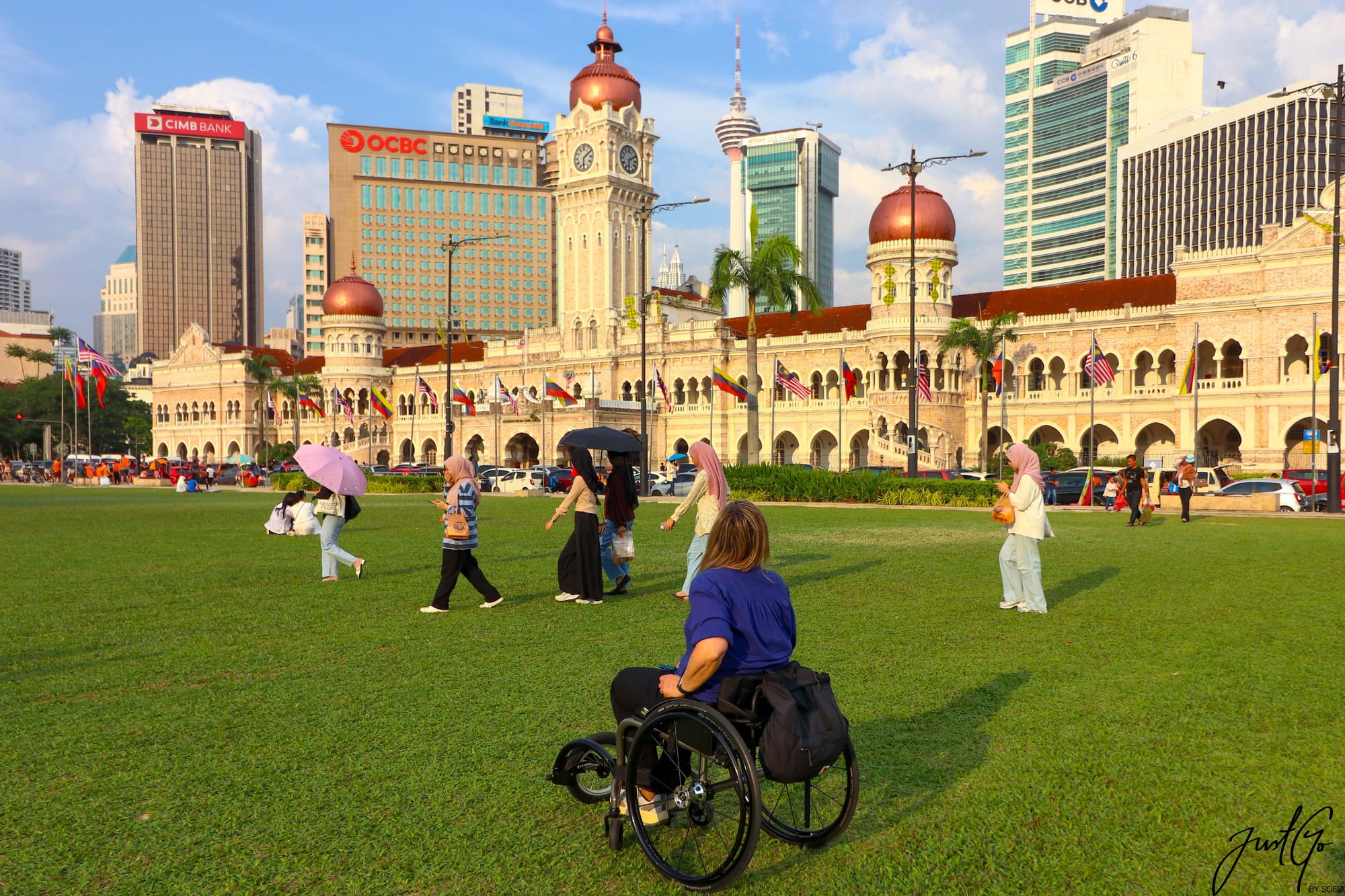 Wheelchair user traveling in Kuala Lumpur, Malaysia