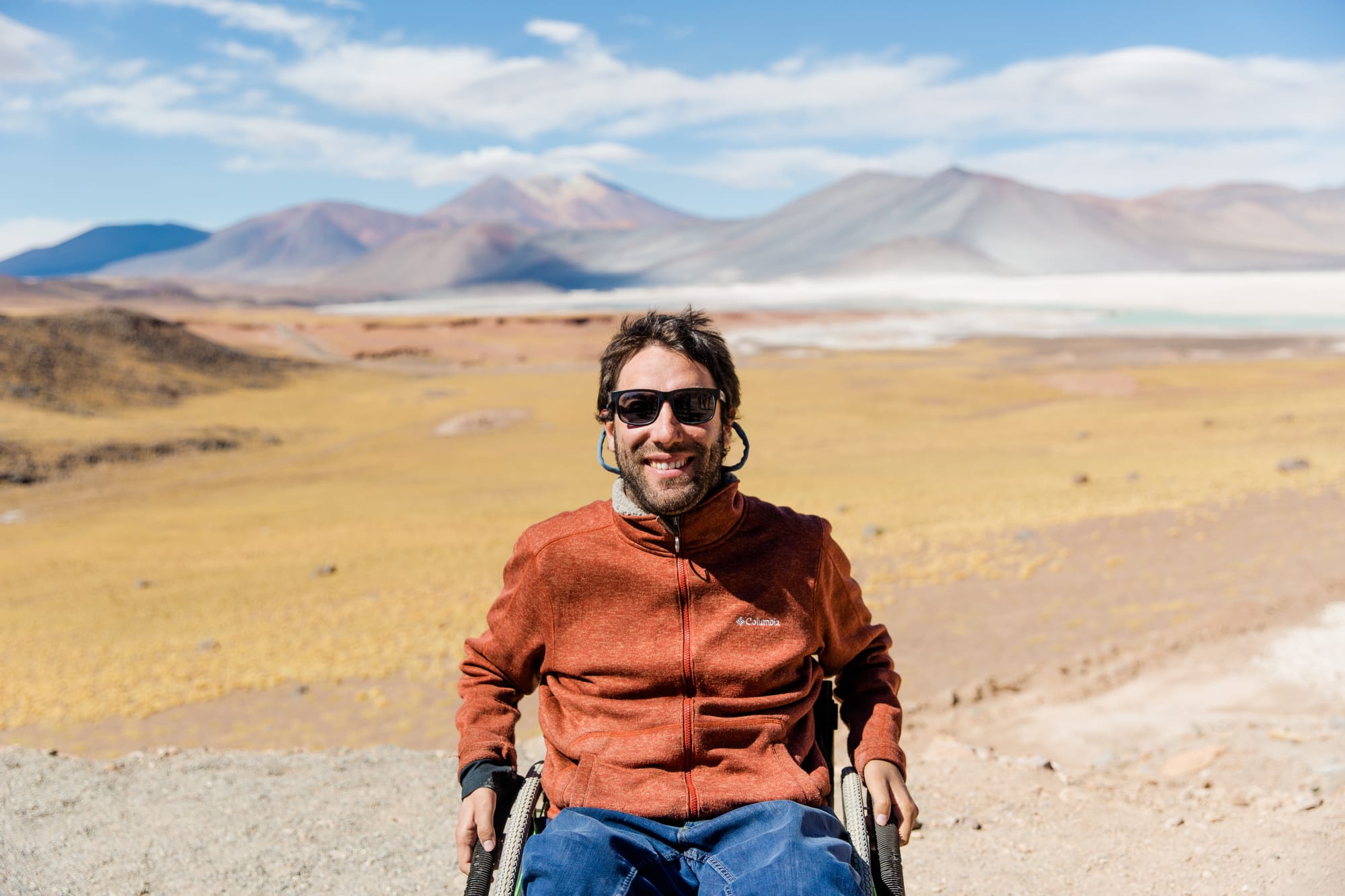 Founder of Wheel the World adventuring in Patagonia