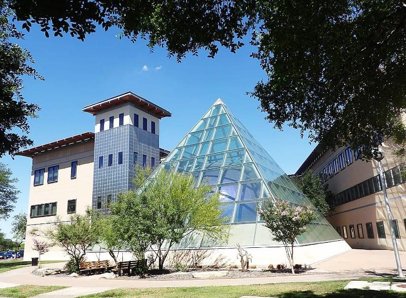 Glass pyramid at the TAMIU Planetarium in Laredo