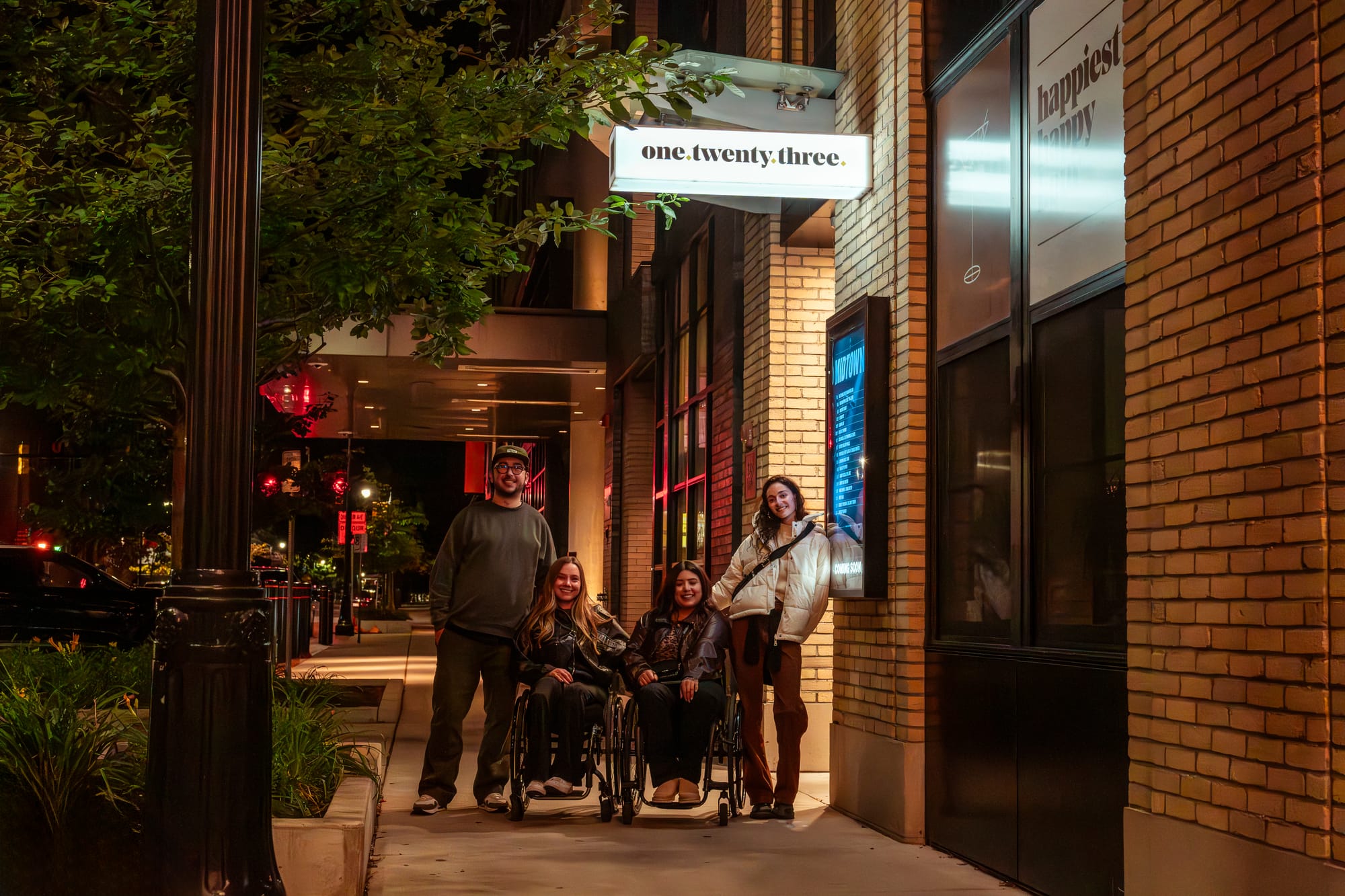 Wheelchair-users and friends in Downtown Grand Rapids