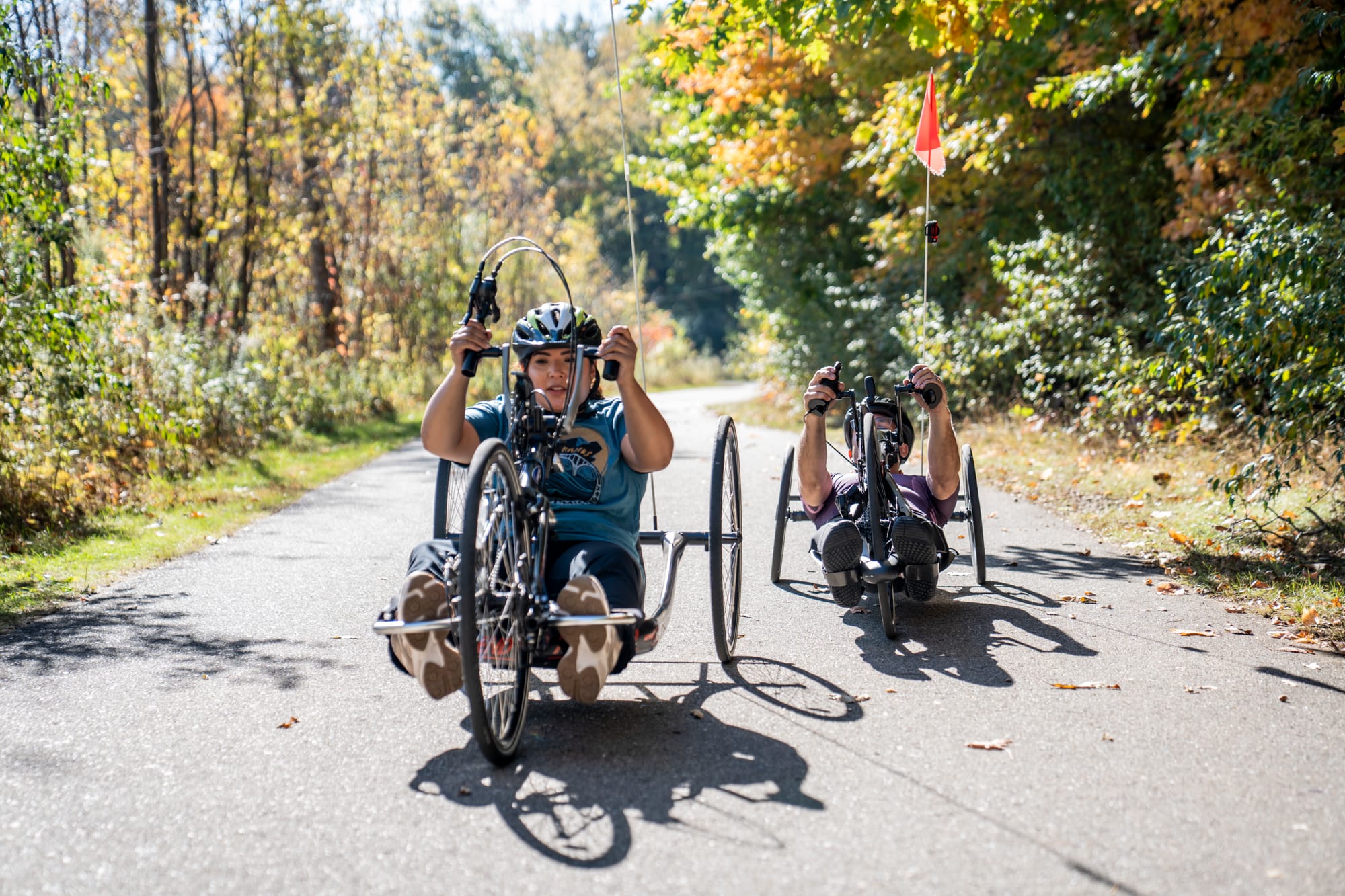 Trying adaptive cycling at Millennium Park in Grand Rapids