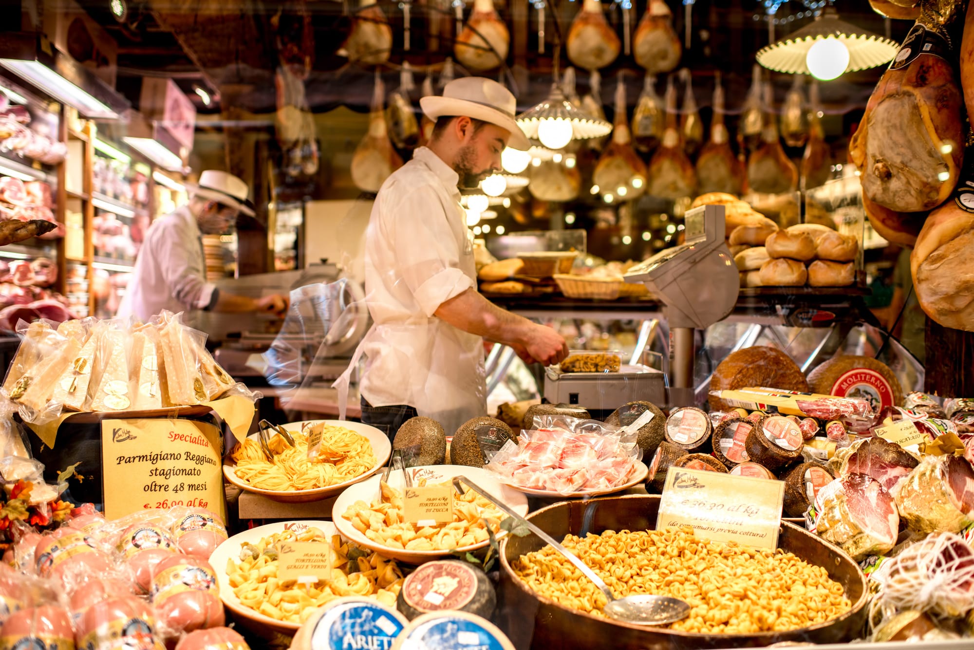 Food market in Bologna, Italy