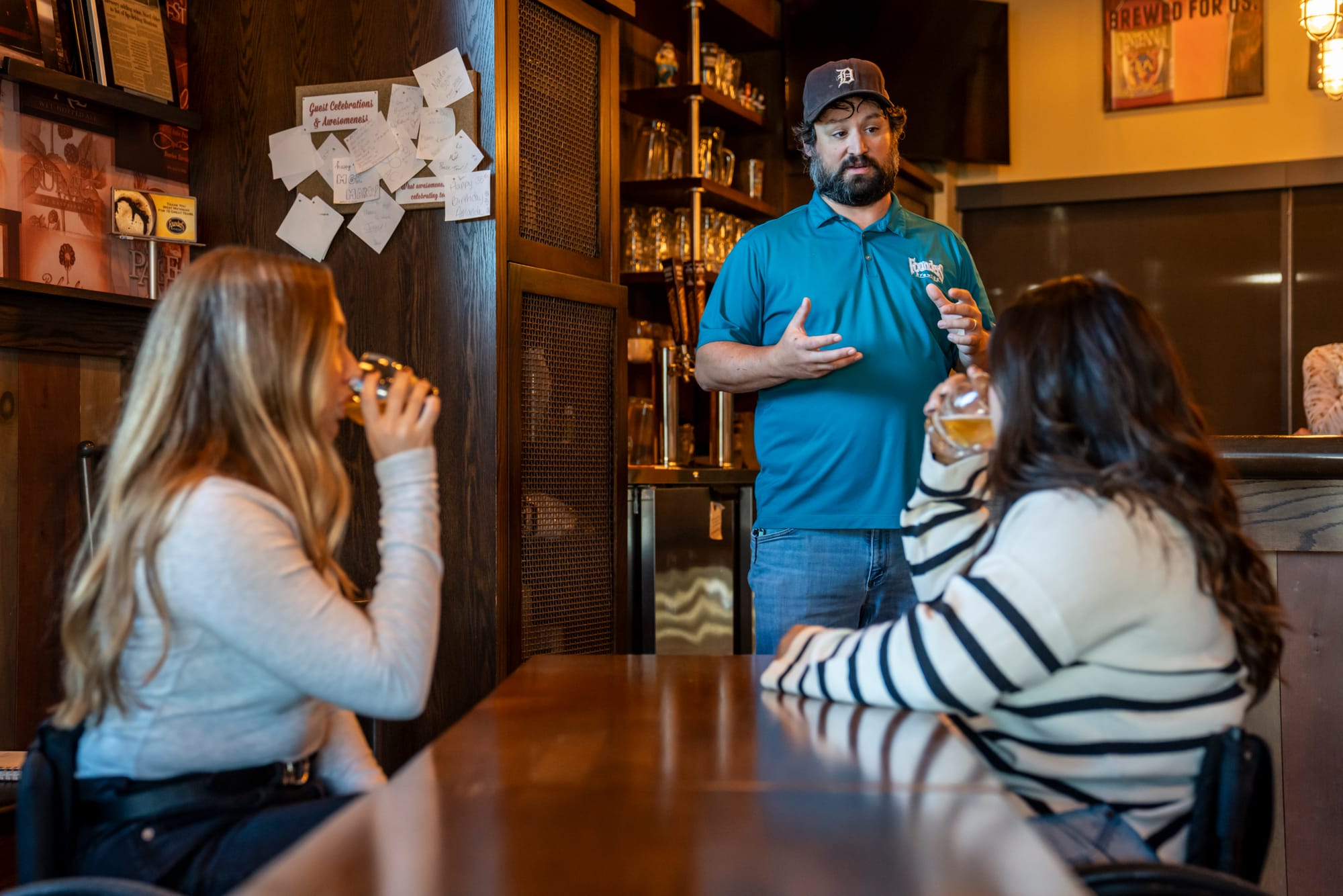 Trying beer on an accessible tour of Founders Brewing Company in Grand Rapids