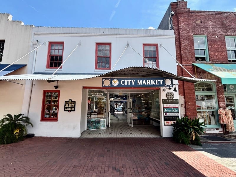 Outside of City Market in Savannah, GA