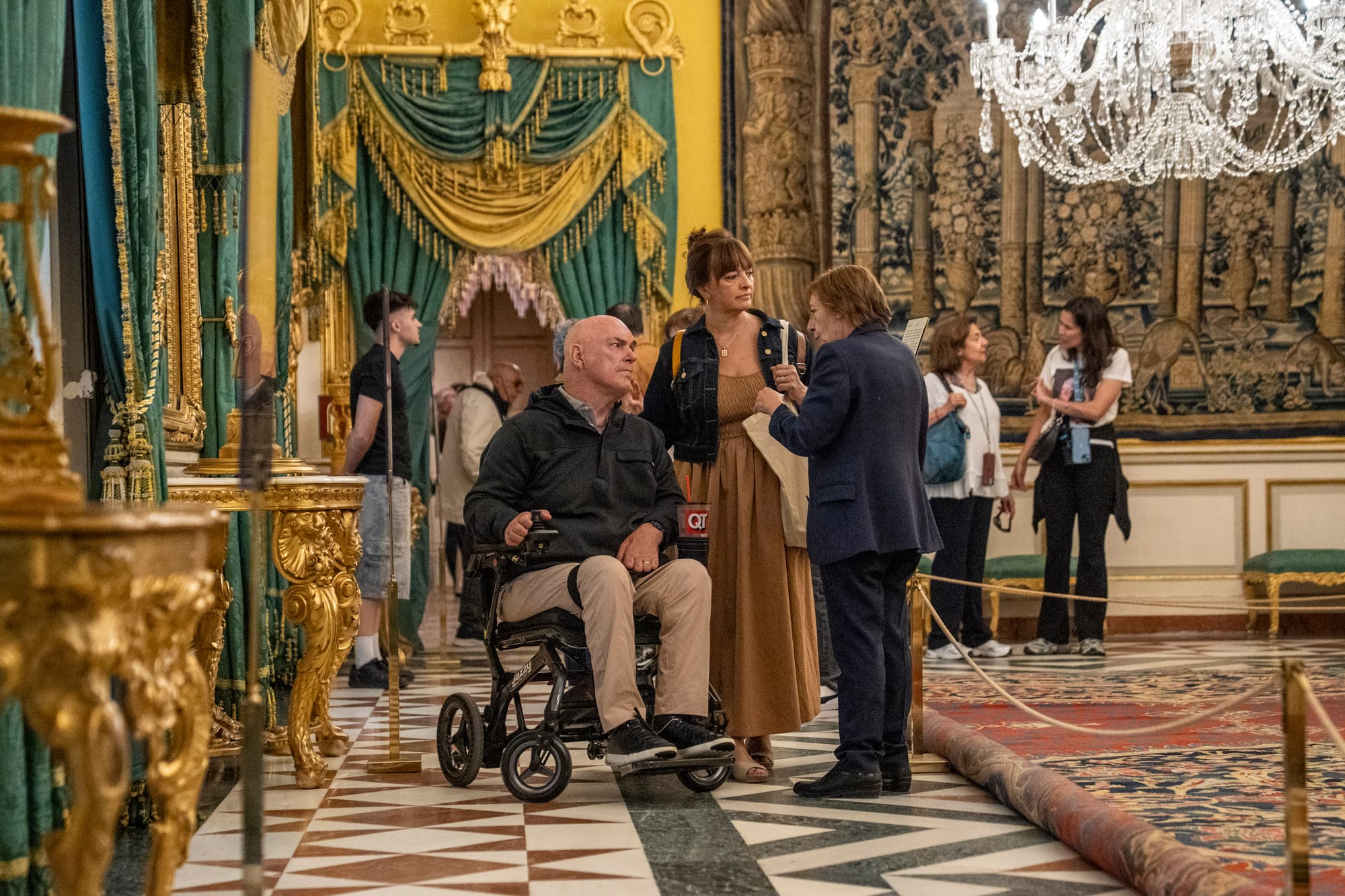 Wheelchair user at the Royal Palace in Madrid