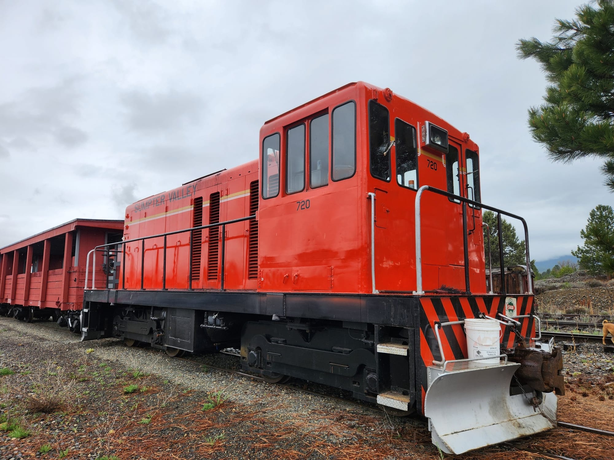 The red train at Sumpter Valley Railroad