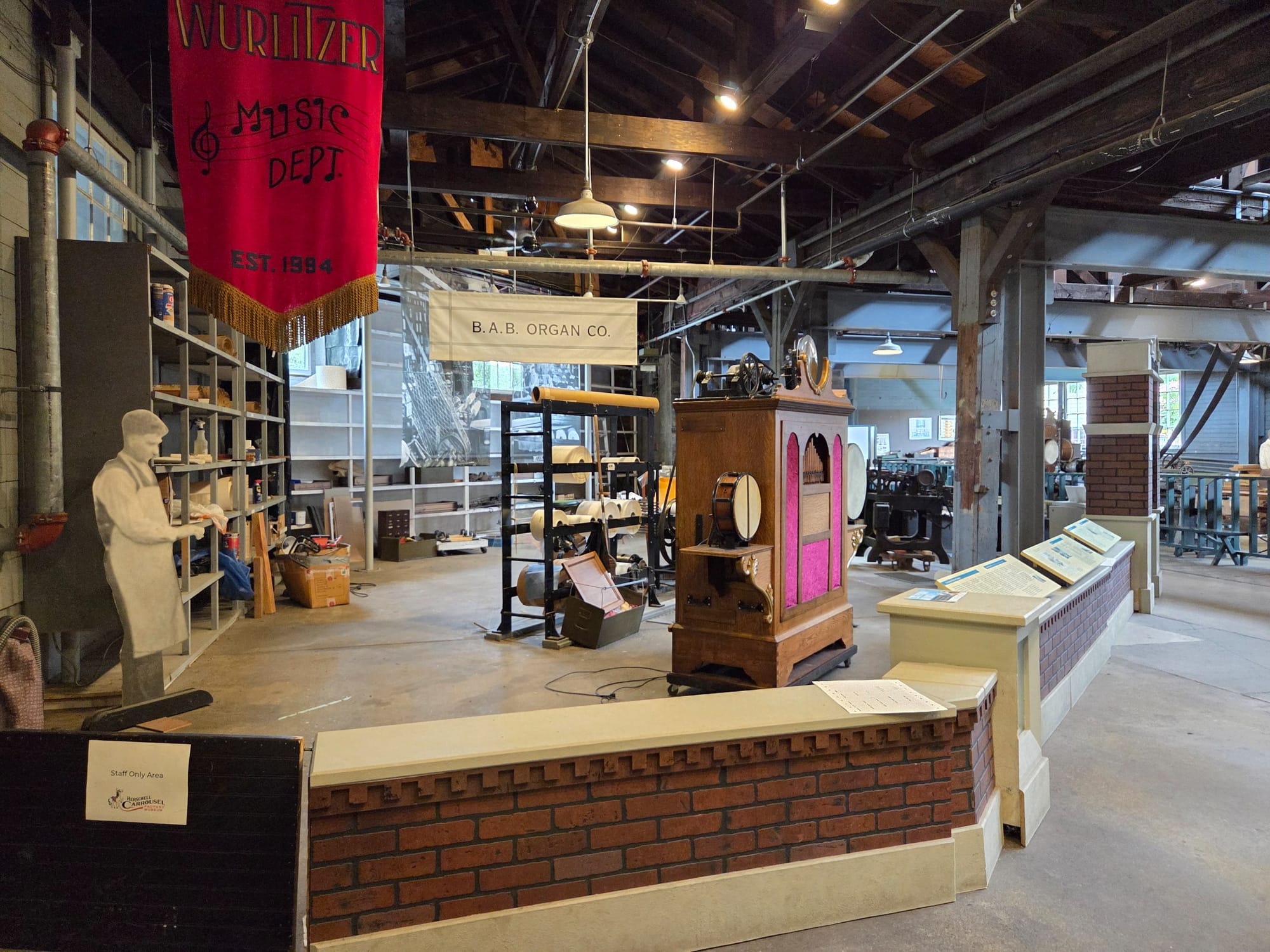 Exhibits at Herschell Carrousel Factory Museum