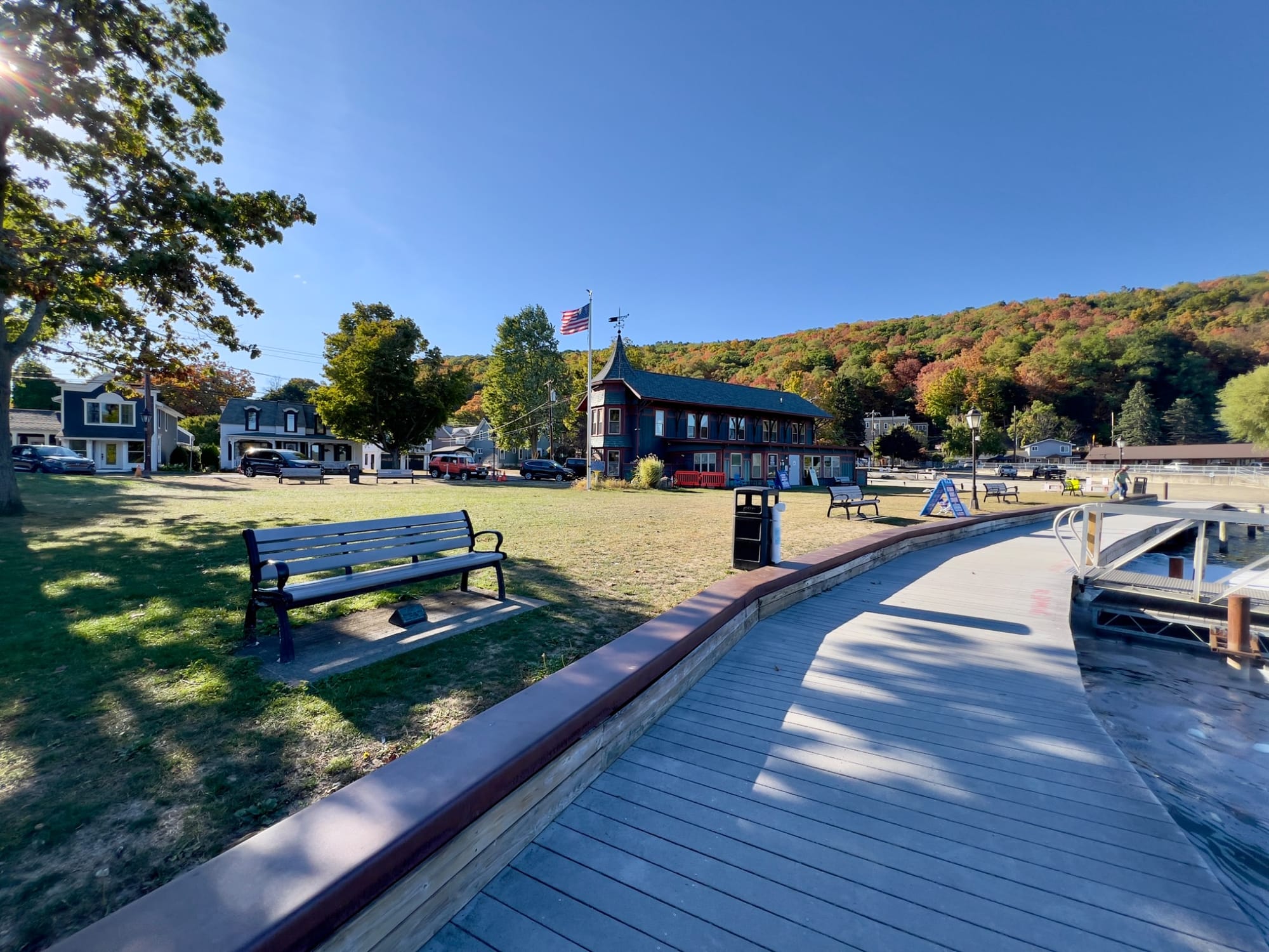 Accessible boardwalk at Depot Park in Steuben County