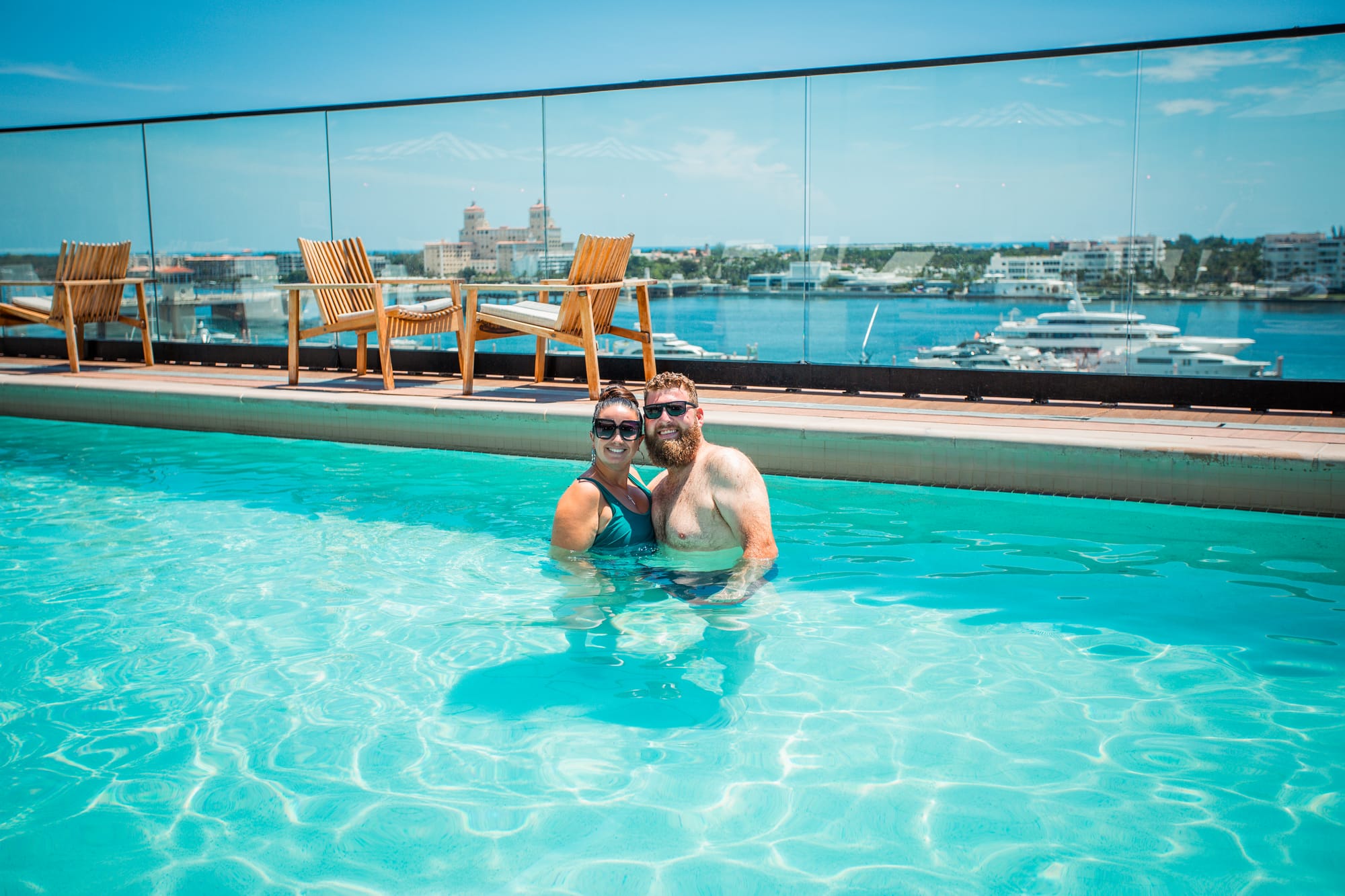 Deaf couple in the pool at The Ben hotel in Palm Beaches, Florida