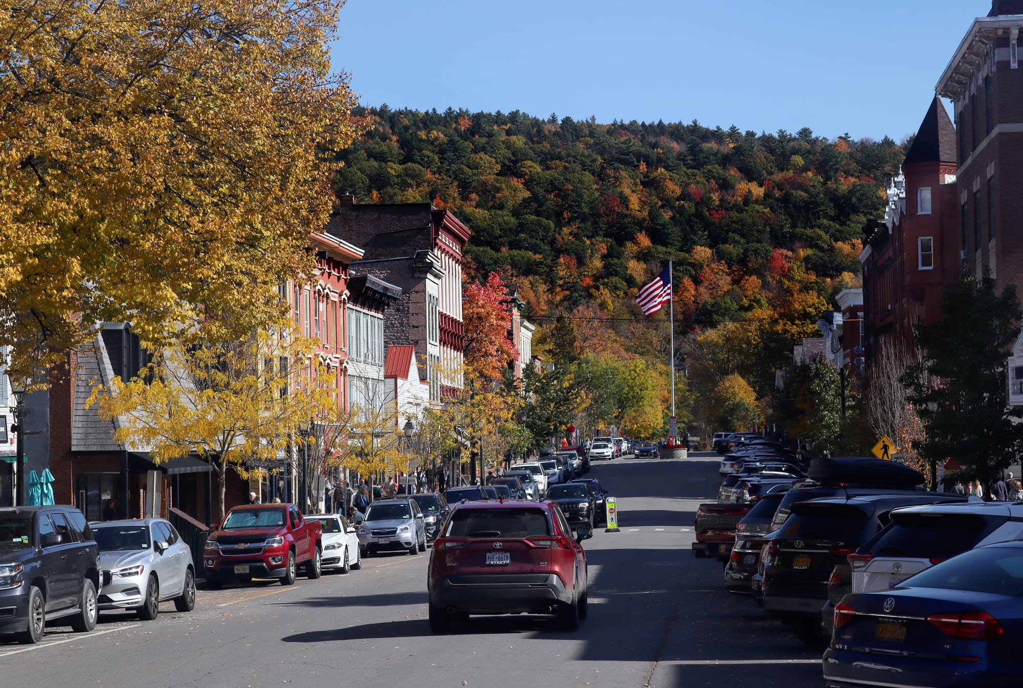 Downtown Cooperstown, NY during fall
