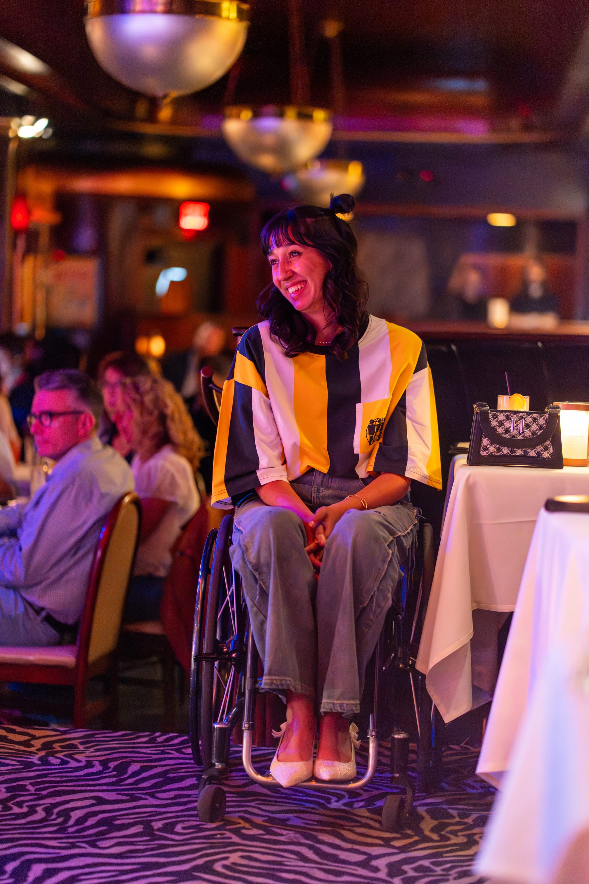 Kaylee Bays, wheelchair user, at Cliff Bells in Detroit