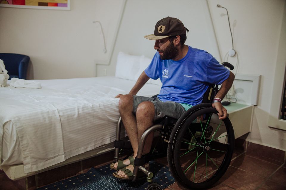 Accessible Hotel room being used by a wheelchair user