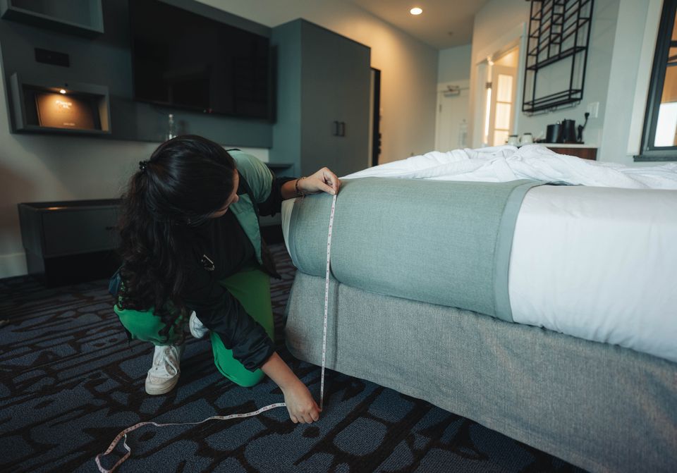 Wheel the World mapper takes measurements of the bed to include in the accessibility information