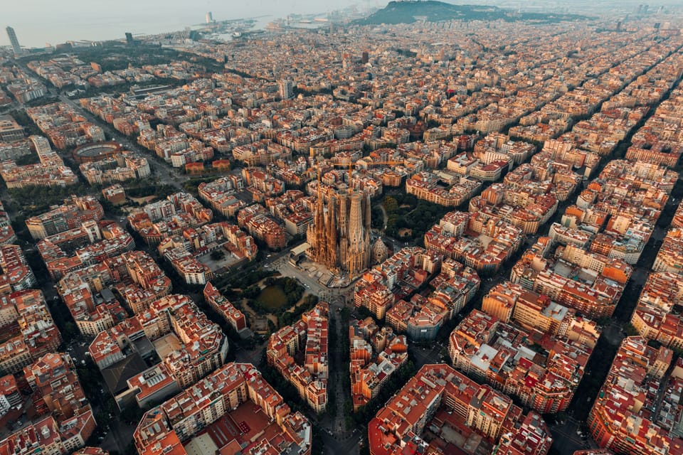 Arial view of Barcelona, Spain