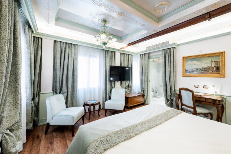 An accessible room at Monaco & Grand Canal hotel in Venice, Italy