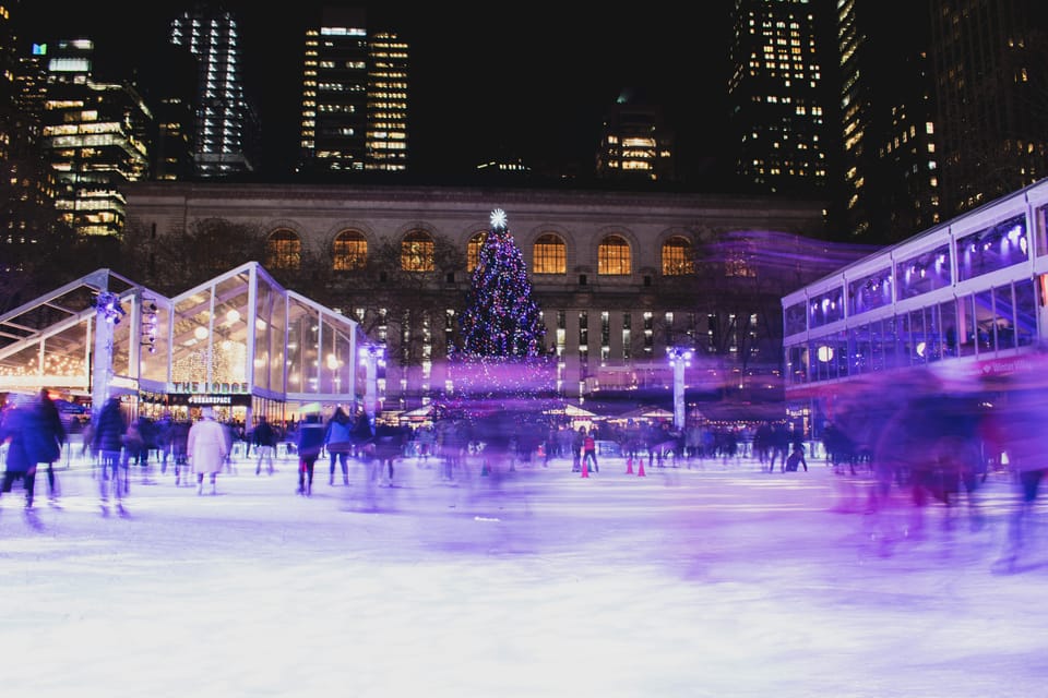 ice skaters in NYC during Christmas