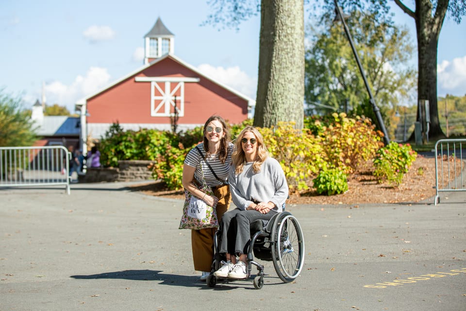Wheelchair user and companion visiting Dutchess County, NY