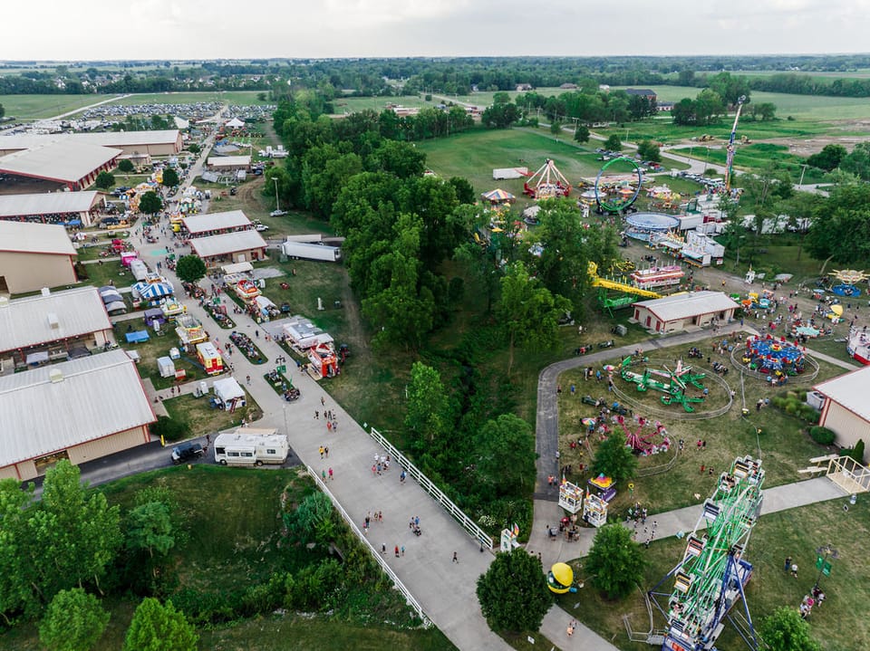 Aerial view of Hendricks County Fairgrounds